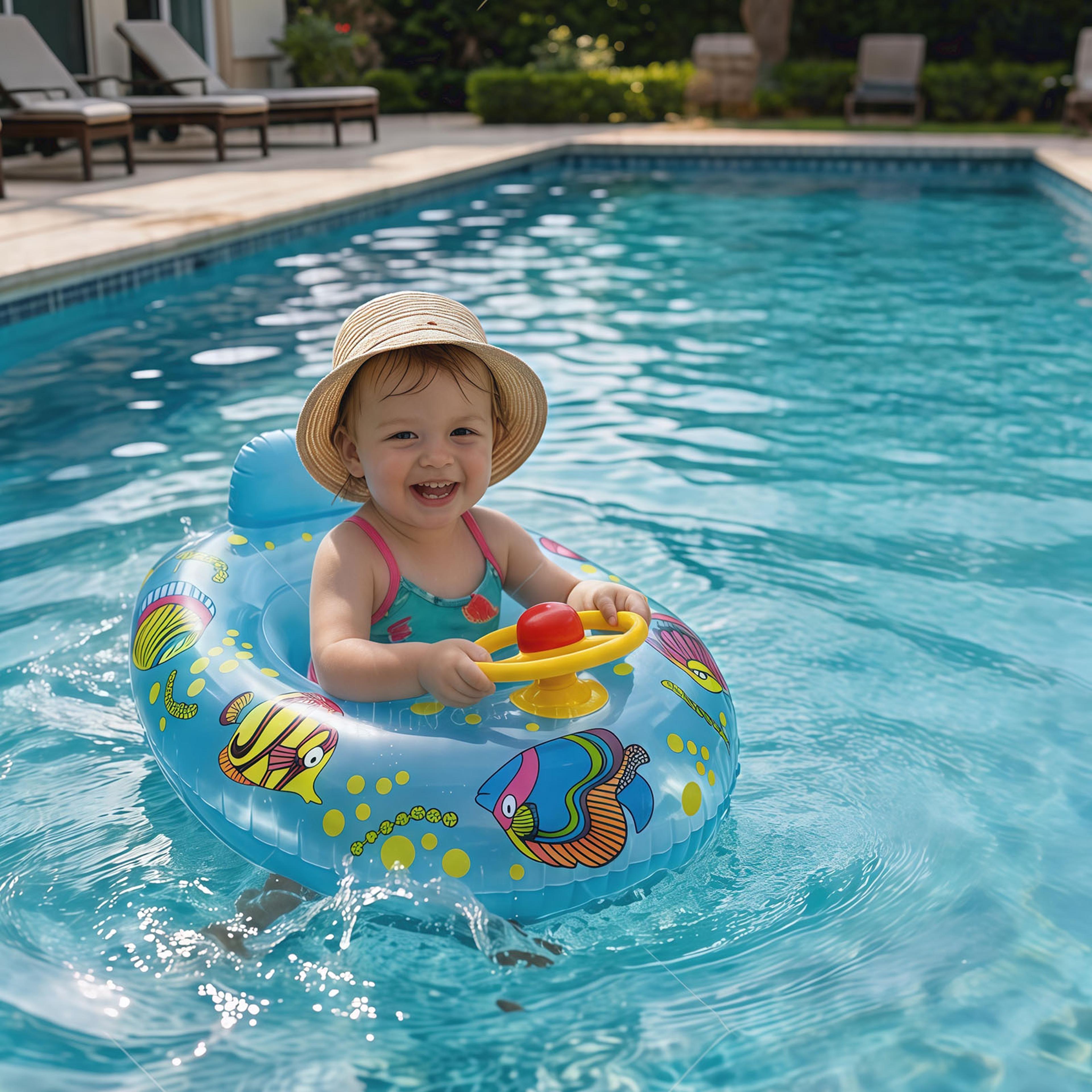 safesplash baby swimming ring anti rollover inflatable baby float for pool & beach fun
