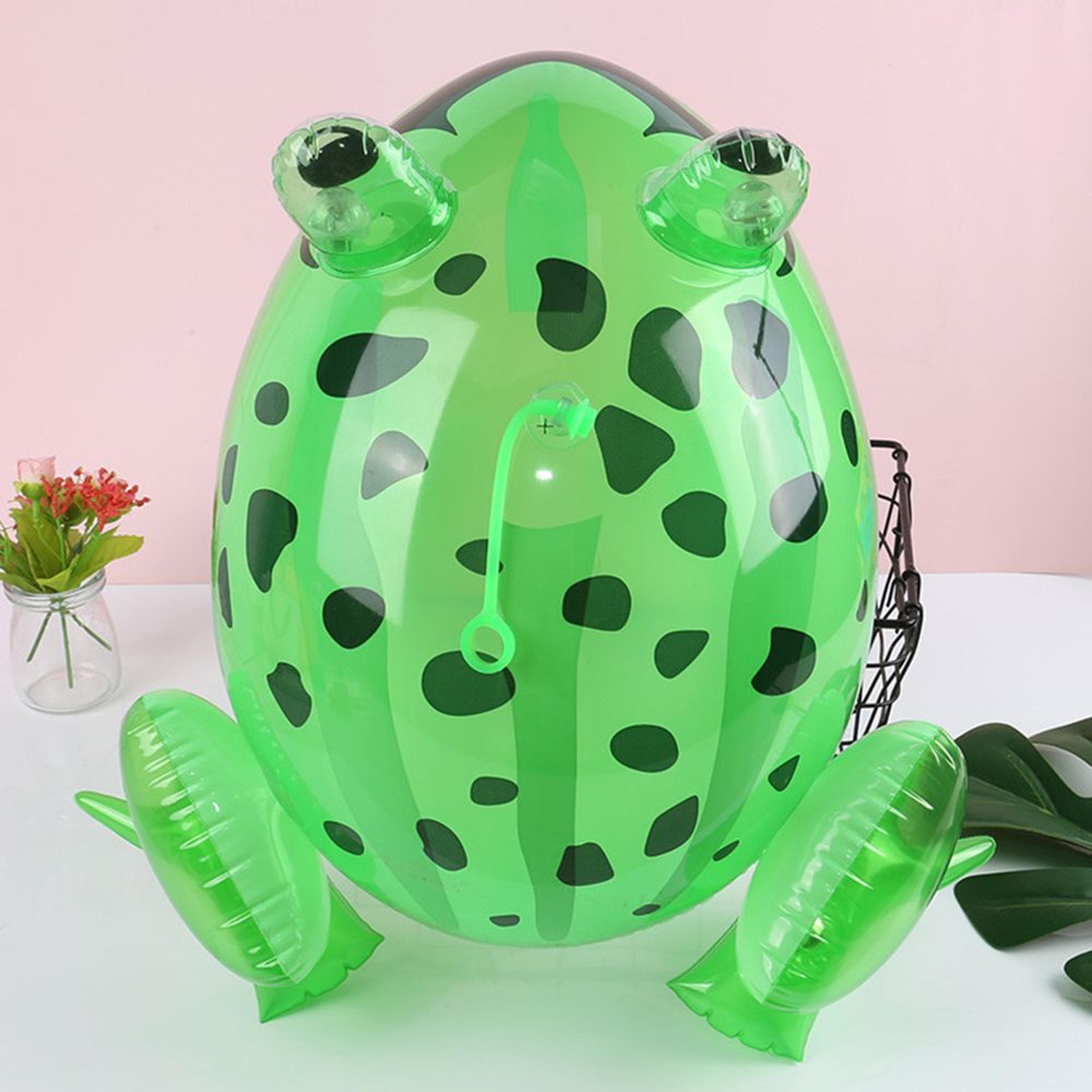 light up inflatable frog toy funny green party decoration with flashing led eyes