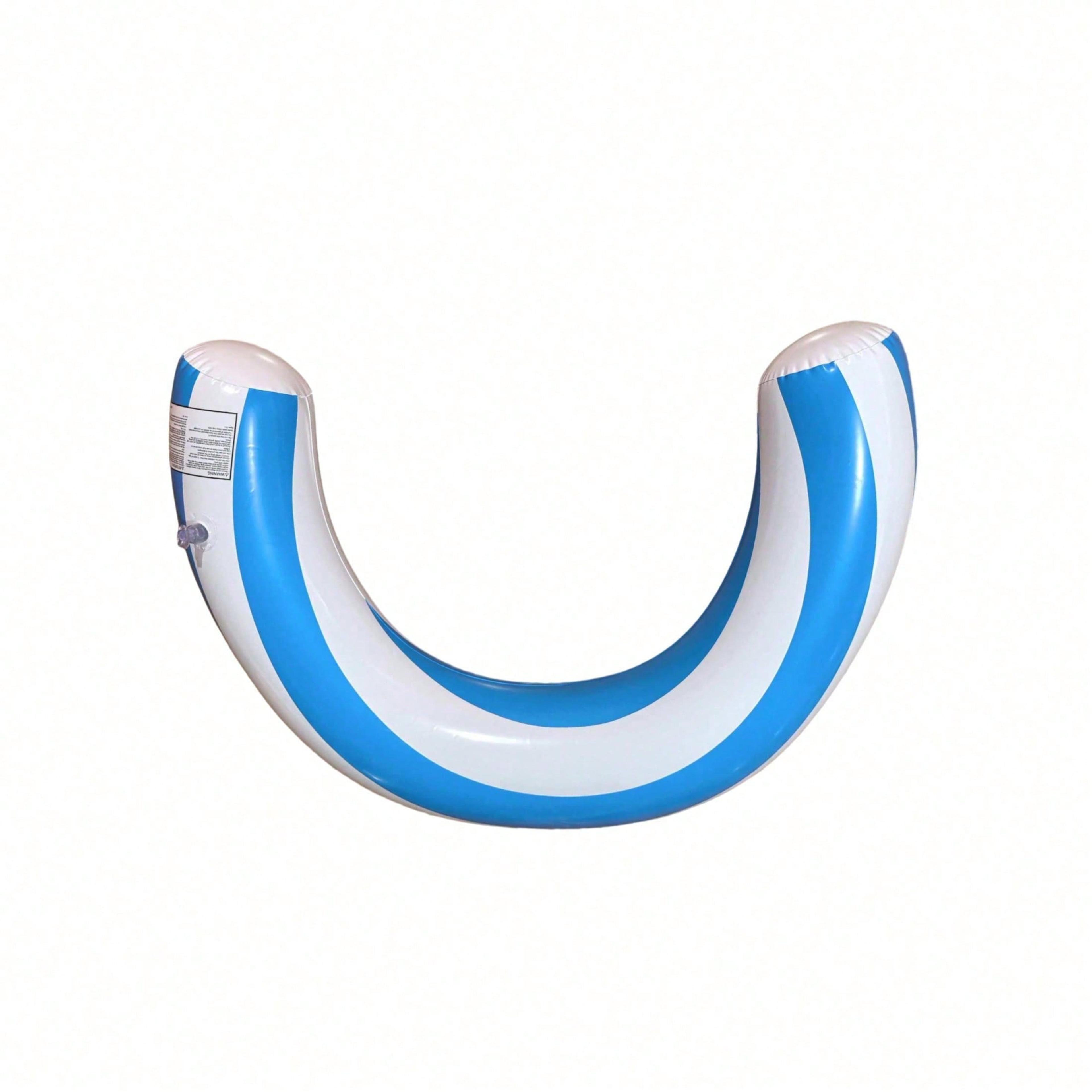 striped inflatable pool float u shaped swim ring thick pvc summer pool lounge