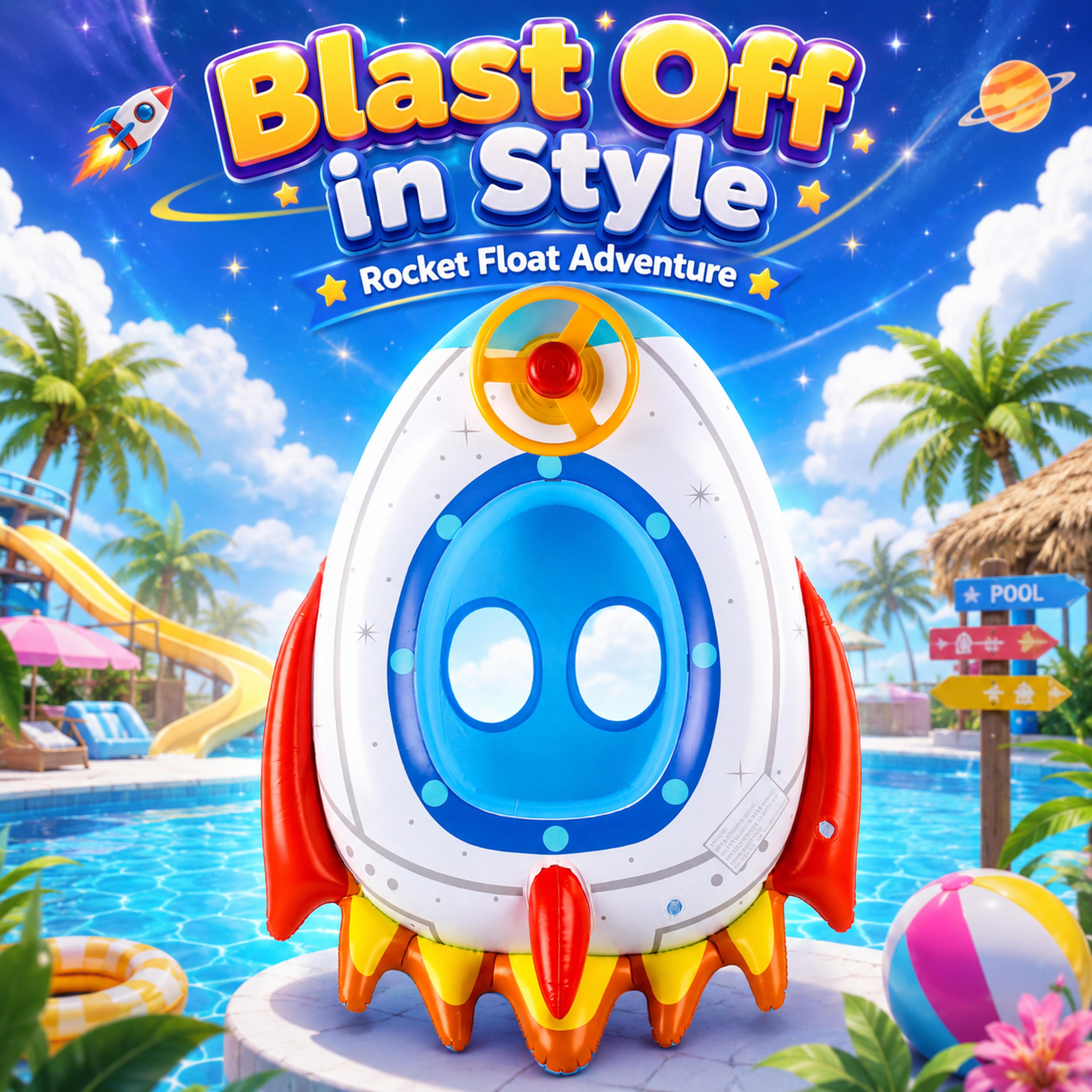rocket rider inflatable pool float with steering wheel stable ride on pool float for summer fun