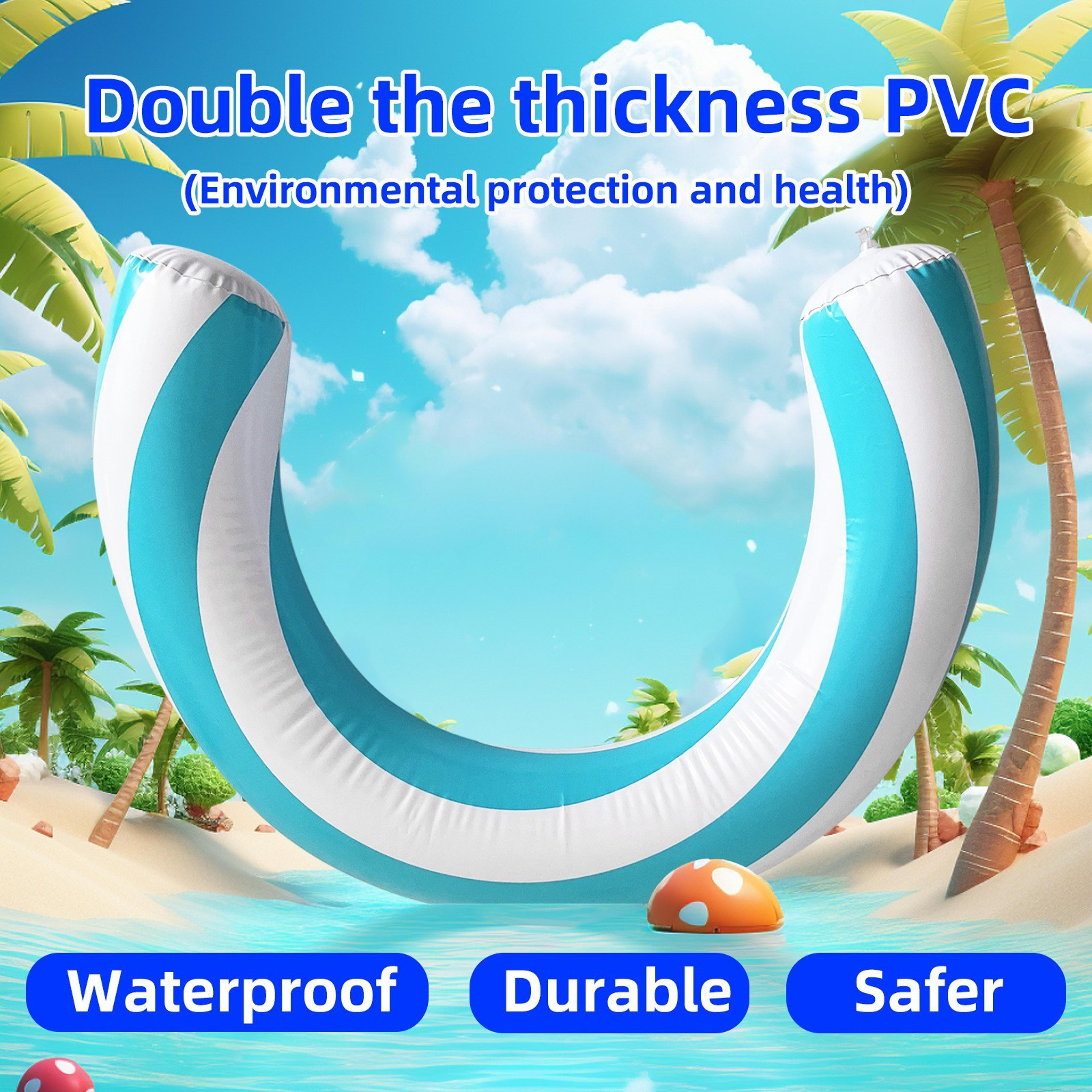 premium inflatable swim ring thick pvc pool float for beach, pool & summer water fun