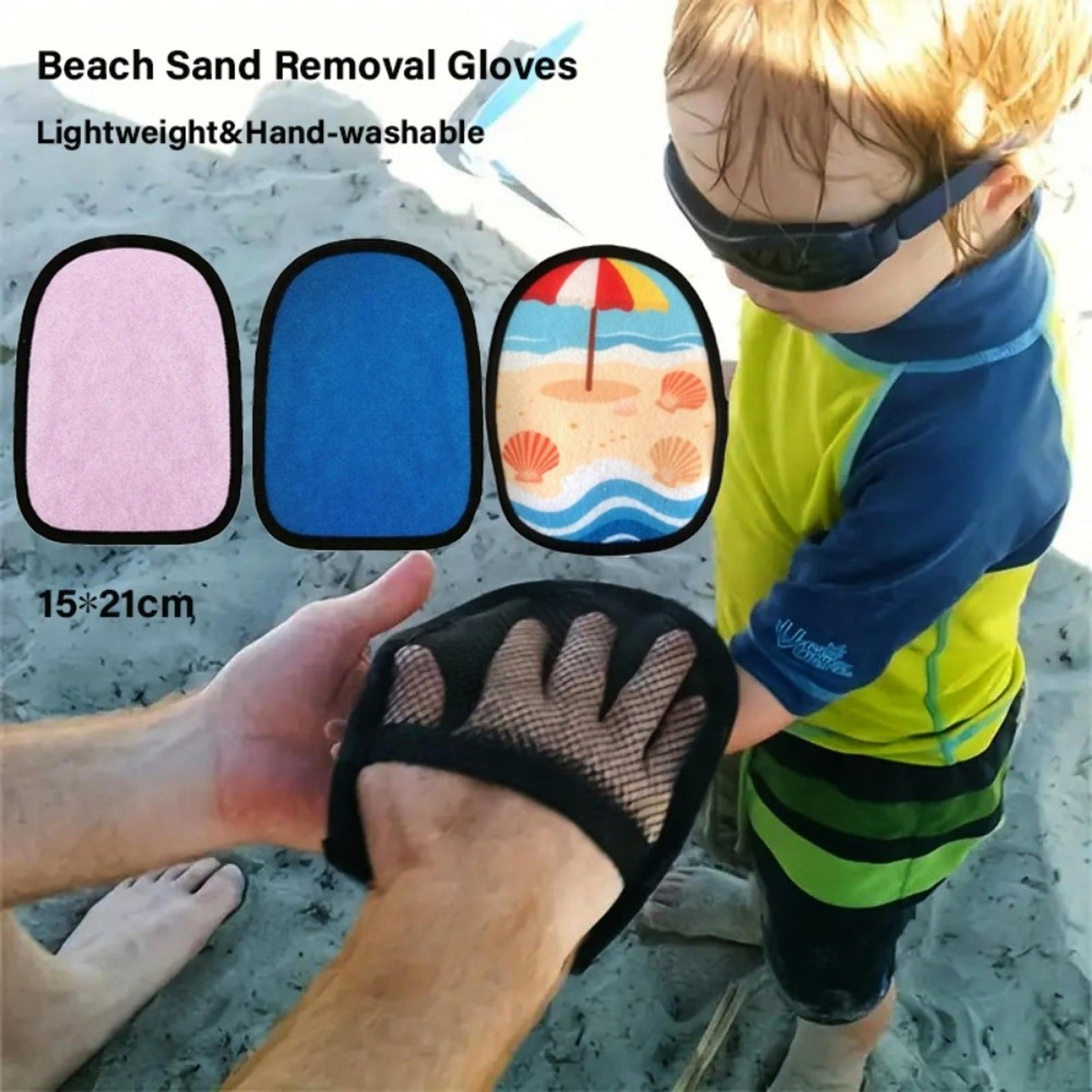 beach sand remover glove reusable sand free beach mitt for quick & easy cleanup