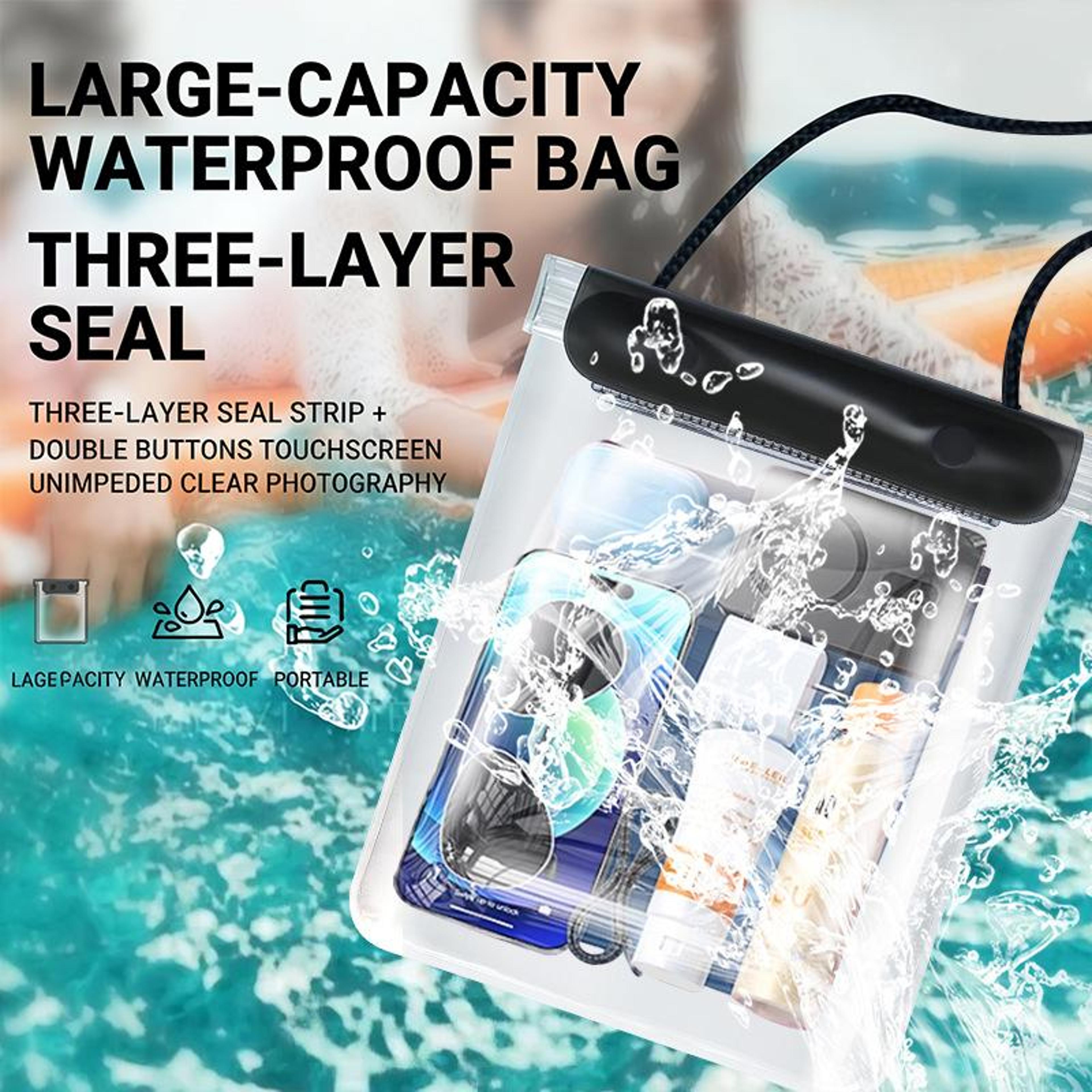 adventureguard waterproof tablet pouch large capacity dry bag for travel, beach & swimming
