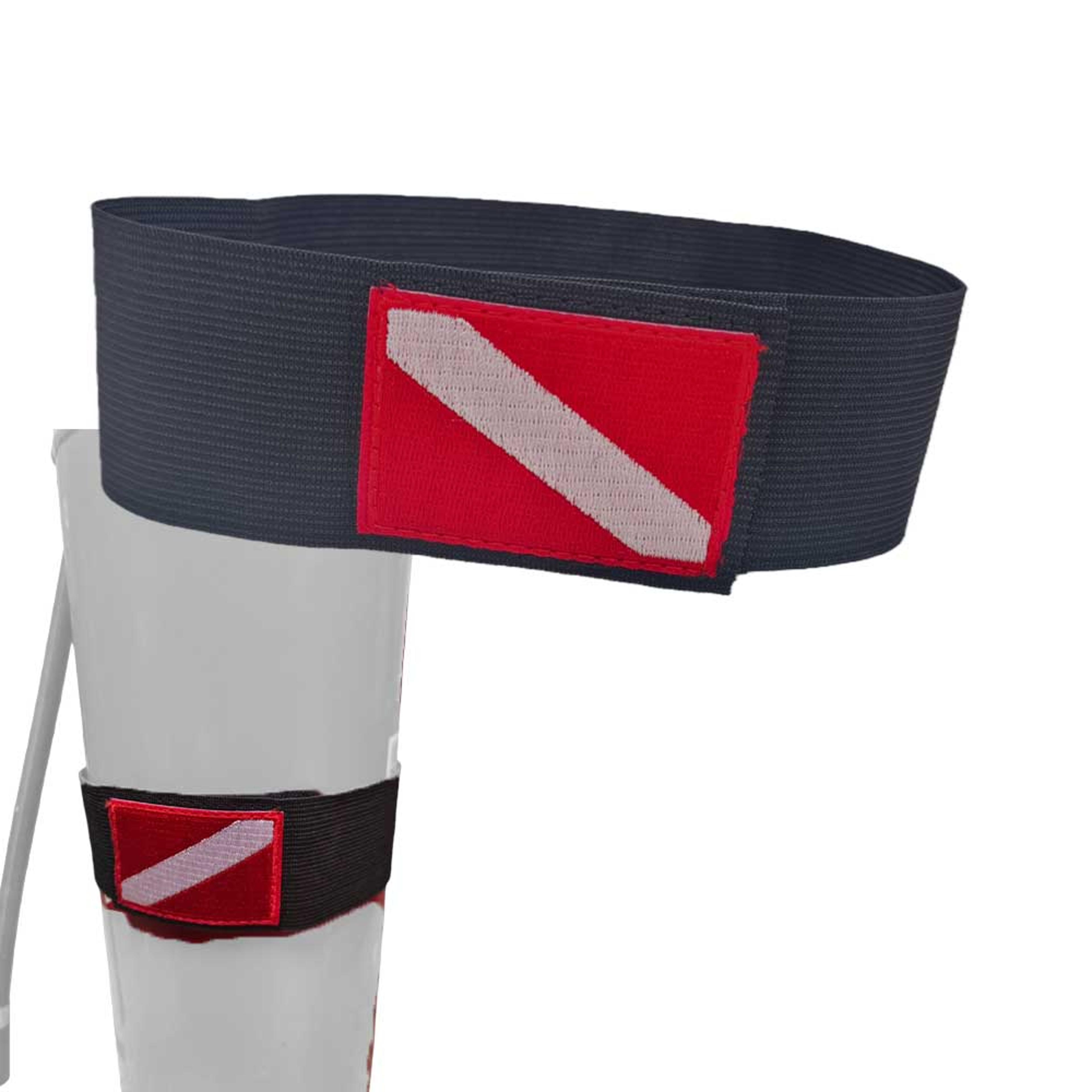 scuba tank band elastic bungee dive tank strap with embroidered dive flag for scuba cylinders