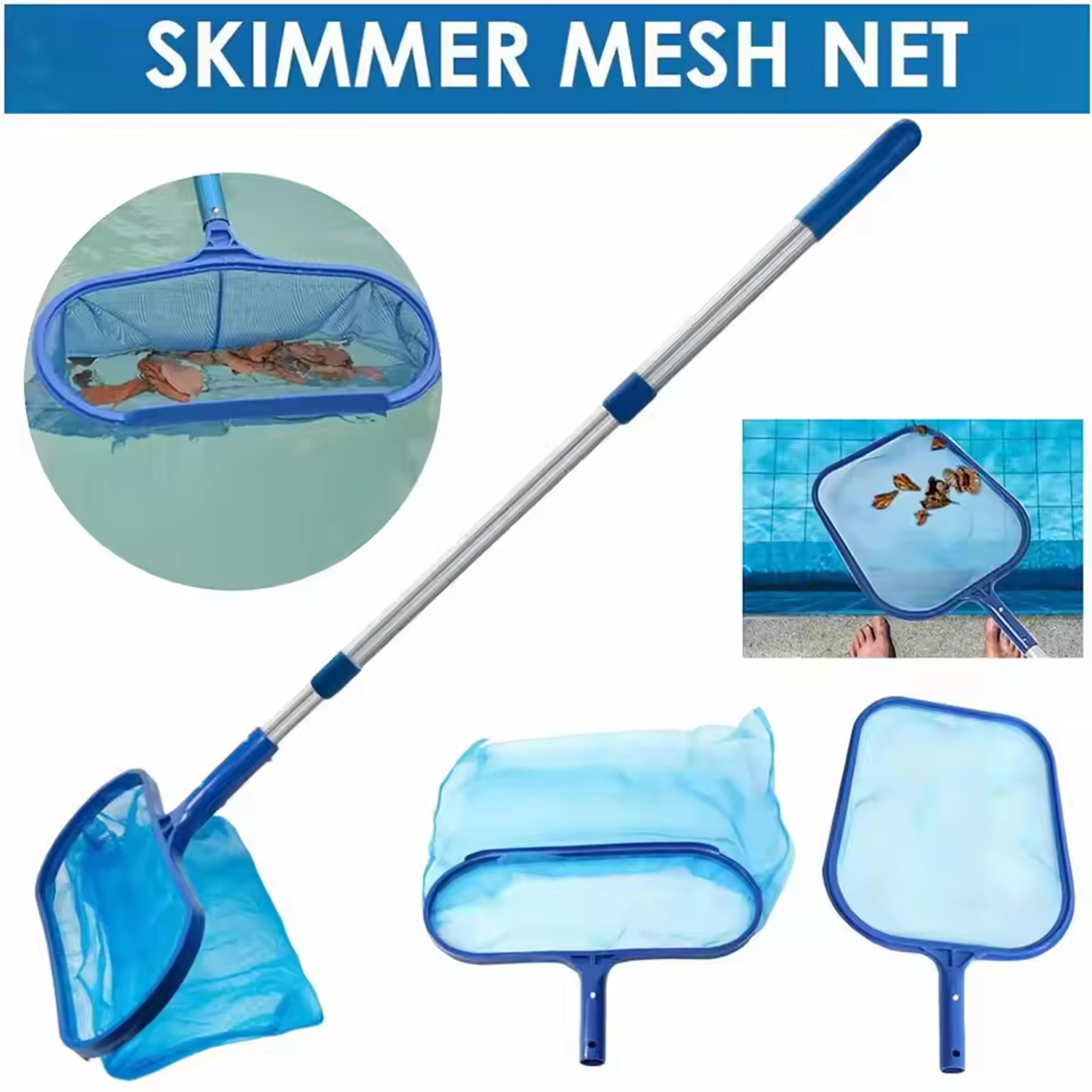 heavy duty pool skimmer net set with reinforced abs frame & aluminum pole