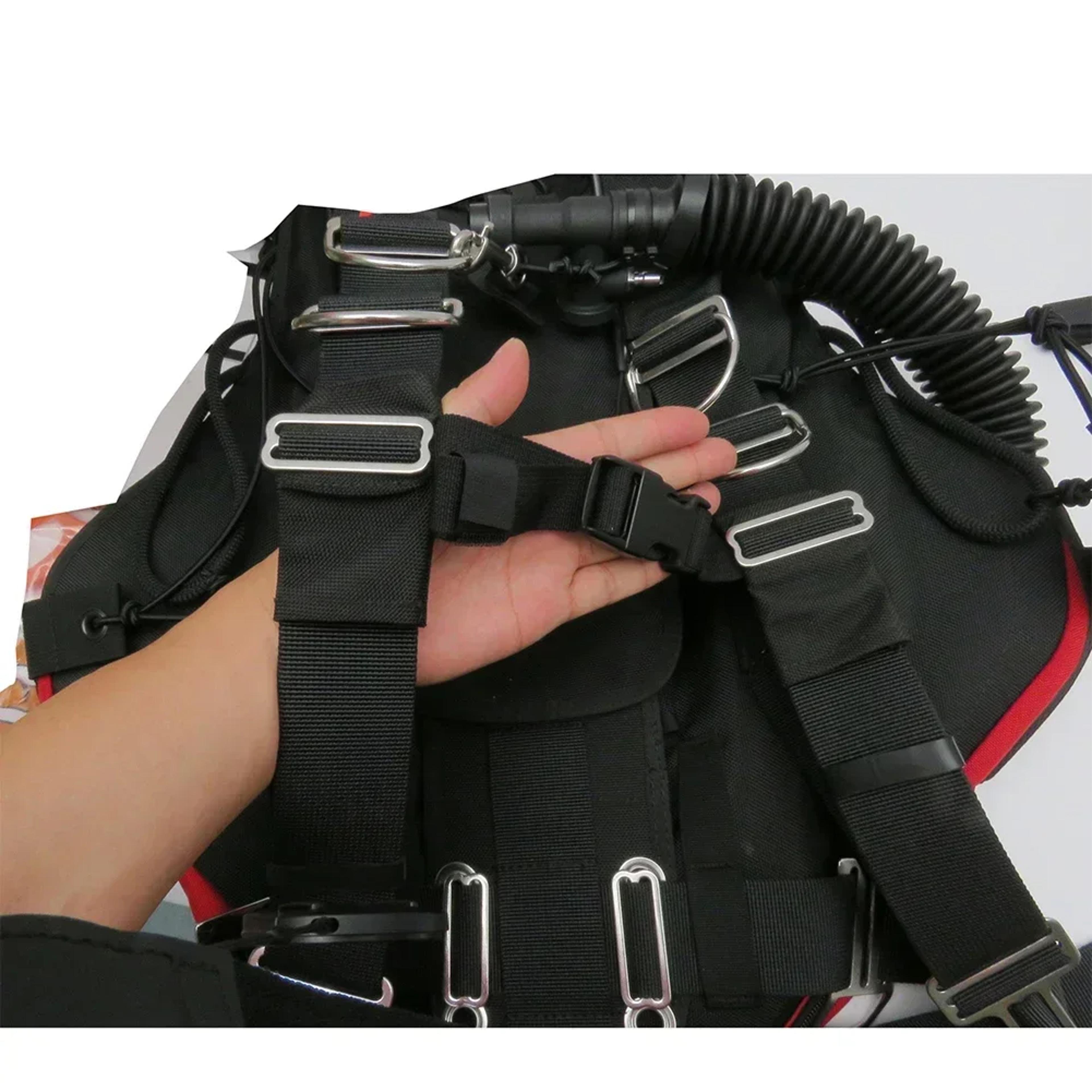 adjustable scuba chest strap with heavy duty quick release buckle for bcd dive harness