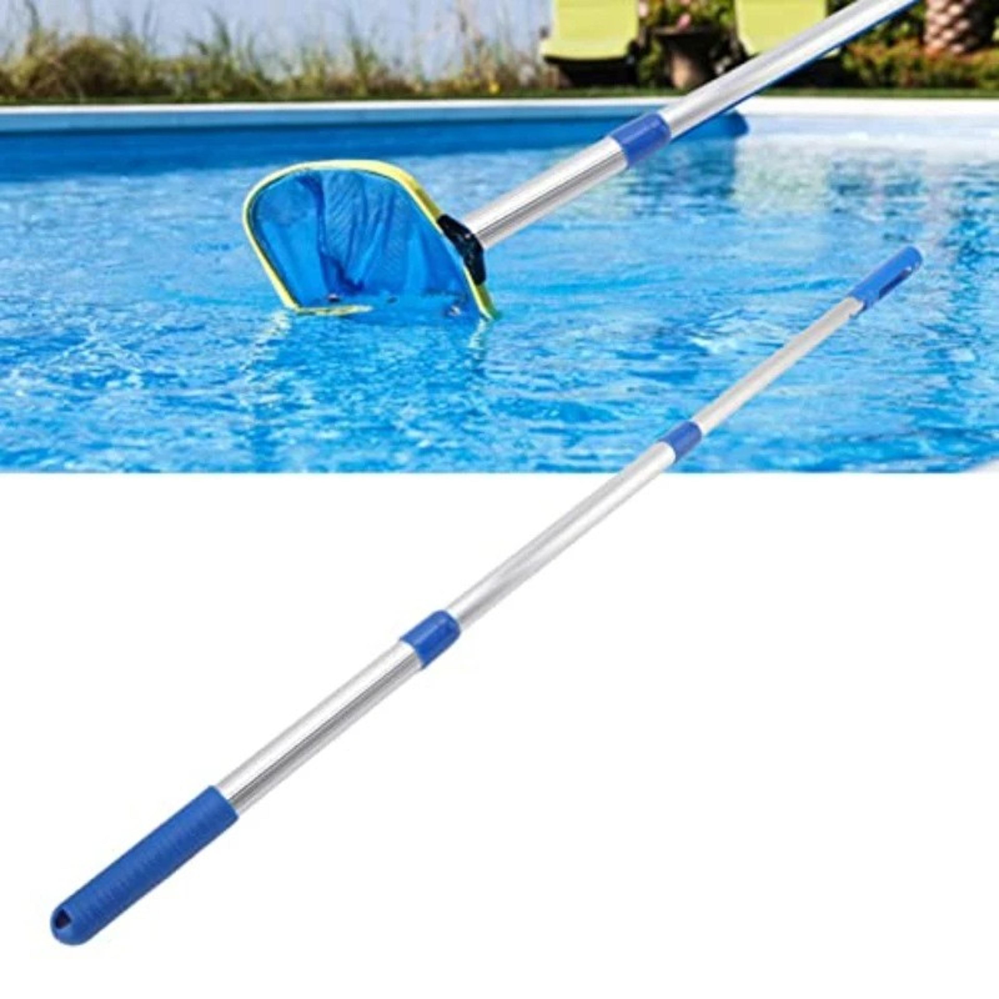 telescopic pool pole adjustable section aluminum pool cleaning pole for skimmer nets & brushes