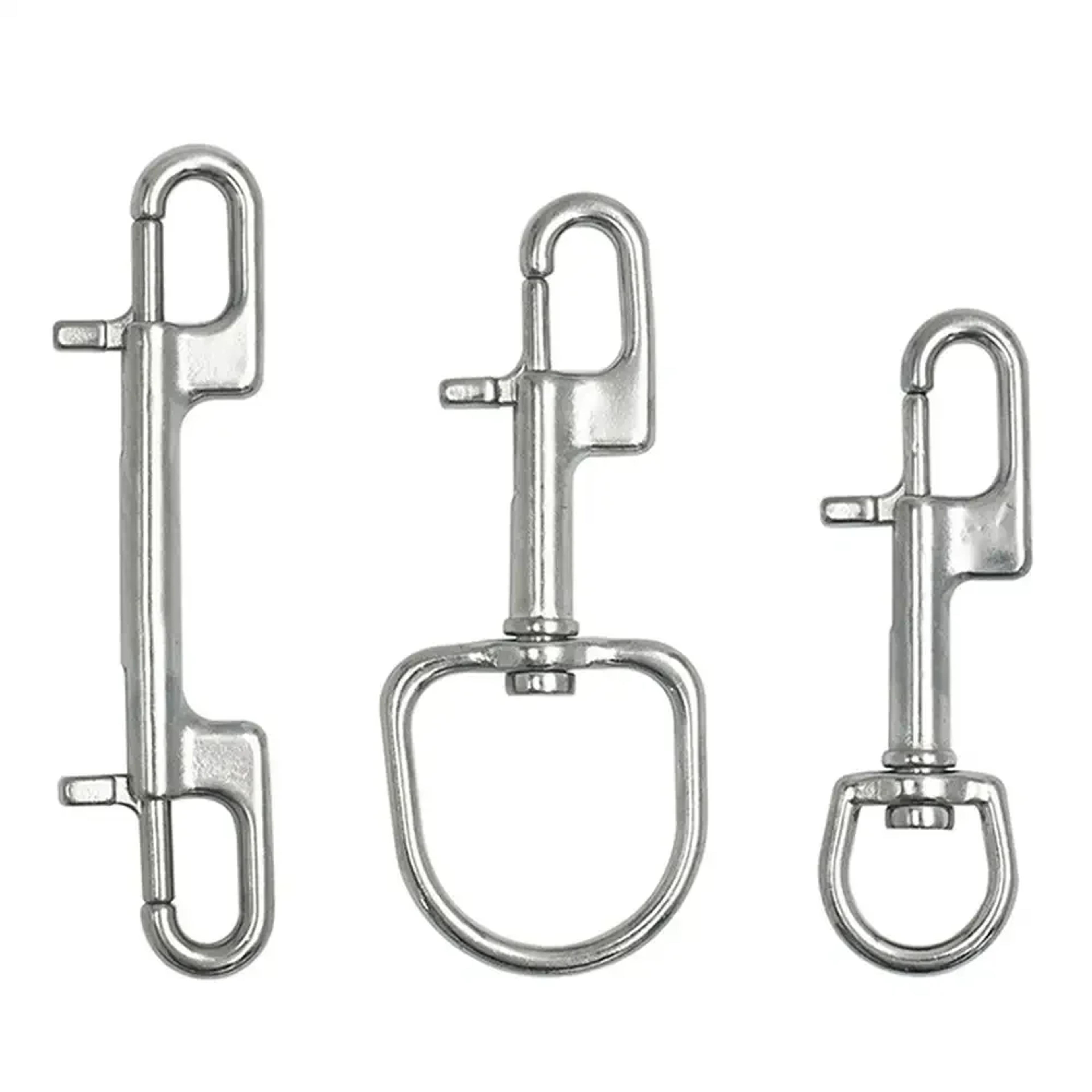 stainless steel swivel snap hook double ended marine snap hook for diving, boating & outdoor gear