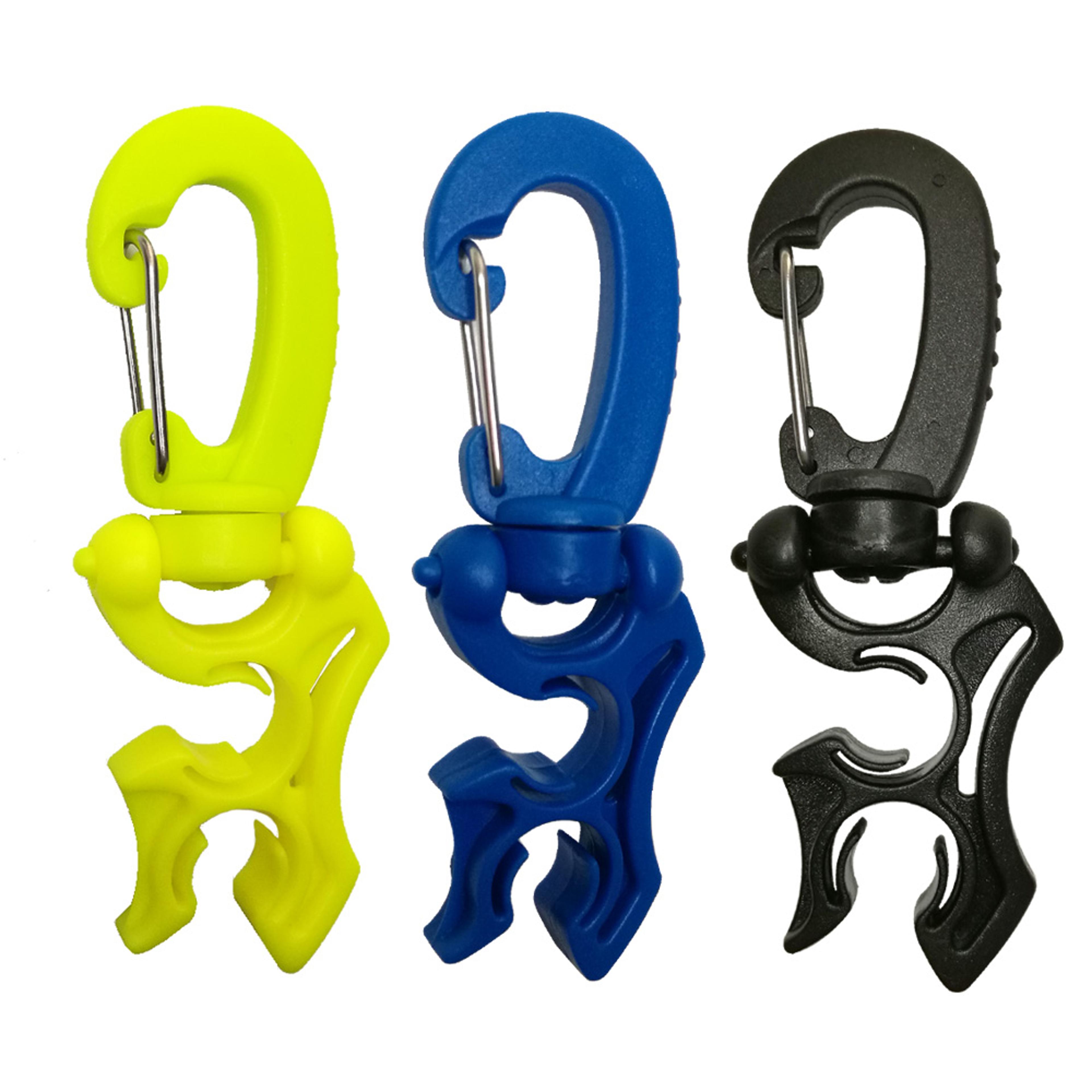 scuba bcd hose holder double clip regulator retainer for diving & snorkeling gear