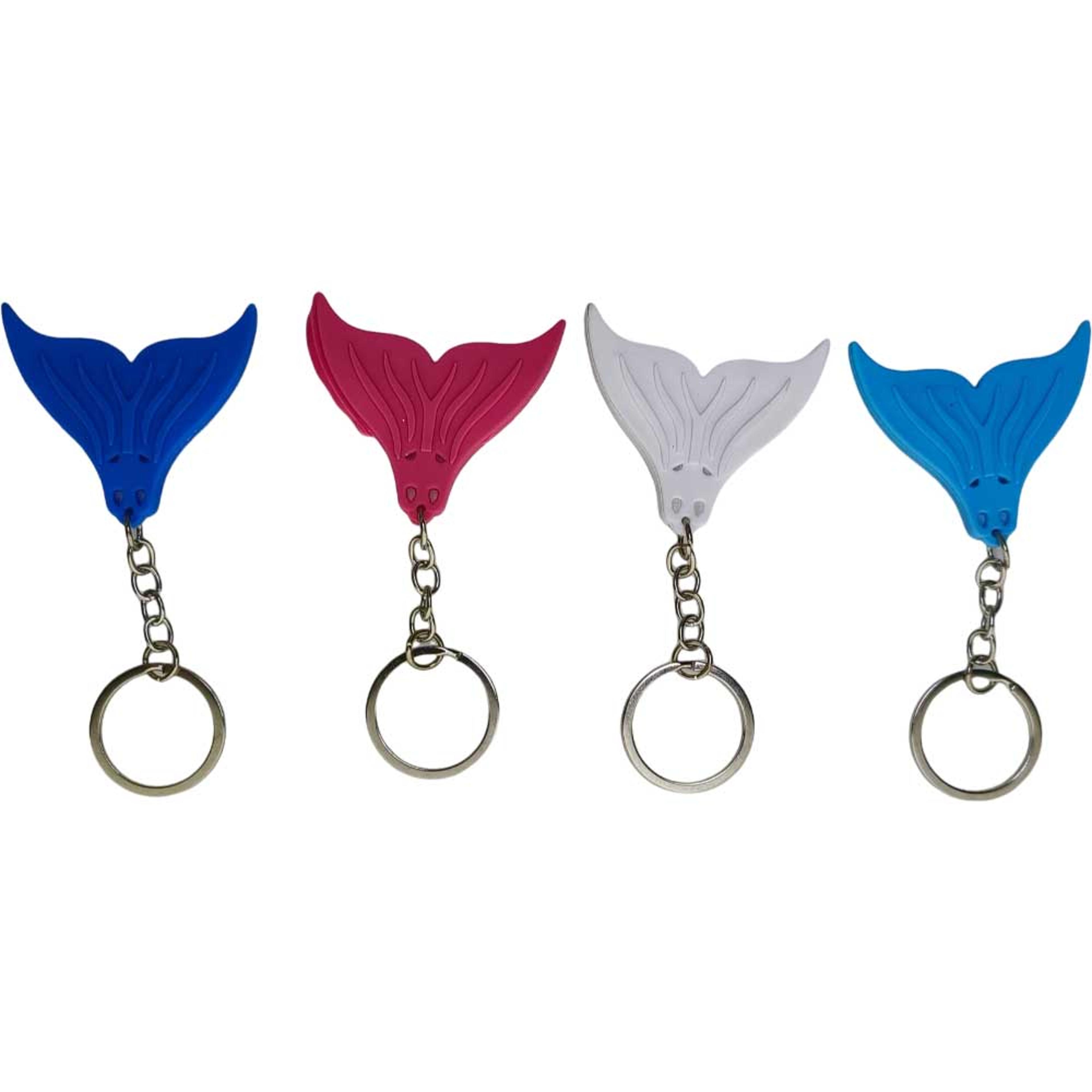 mermaid tail keychain soft silicone diving keyring fish tail pendant for keys & bags
