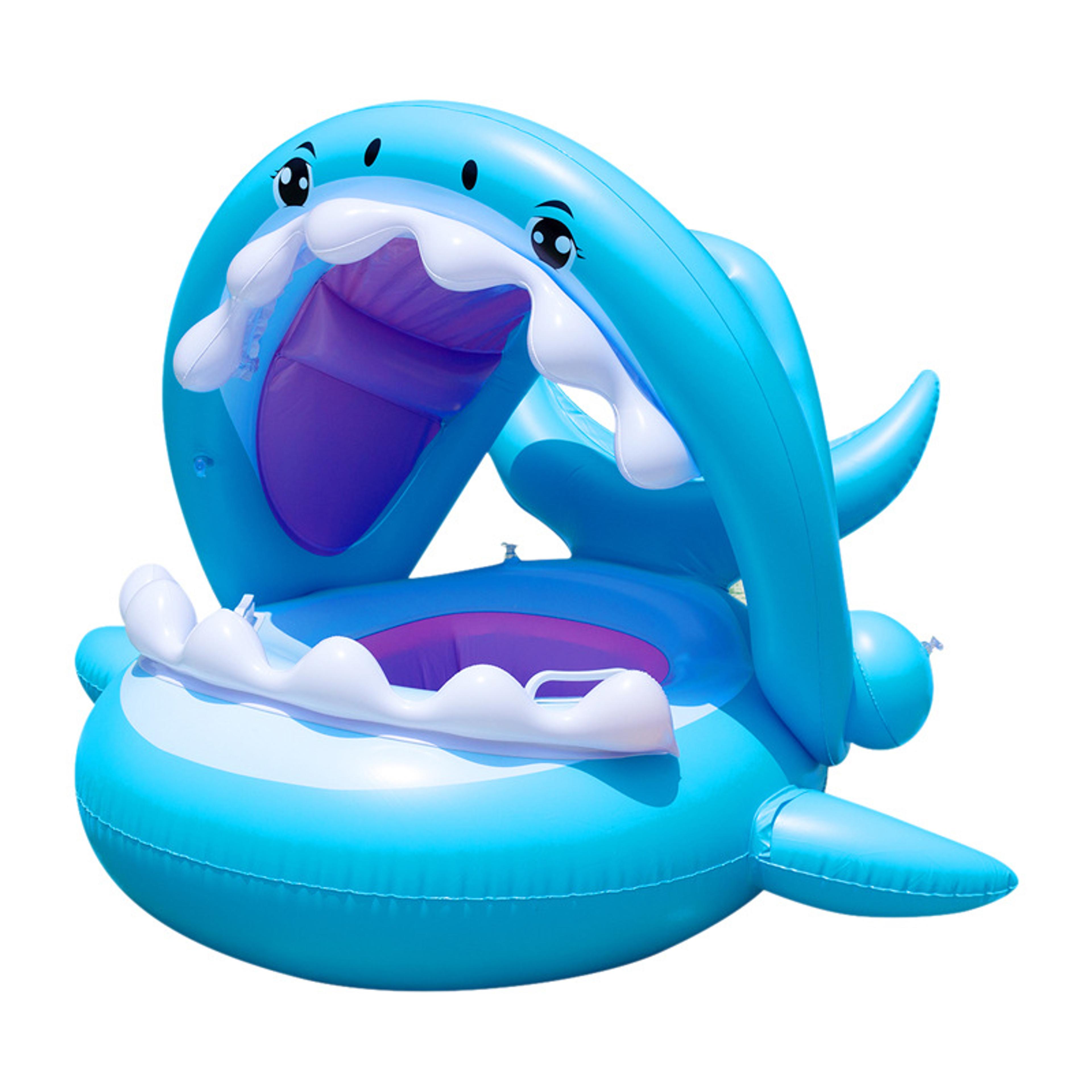 kids shark swim ring & pineapple inflatable swim float for pool & beach fun