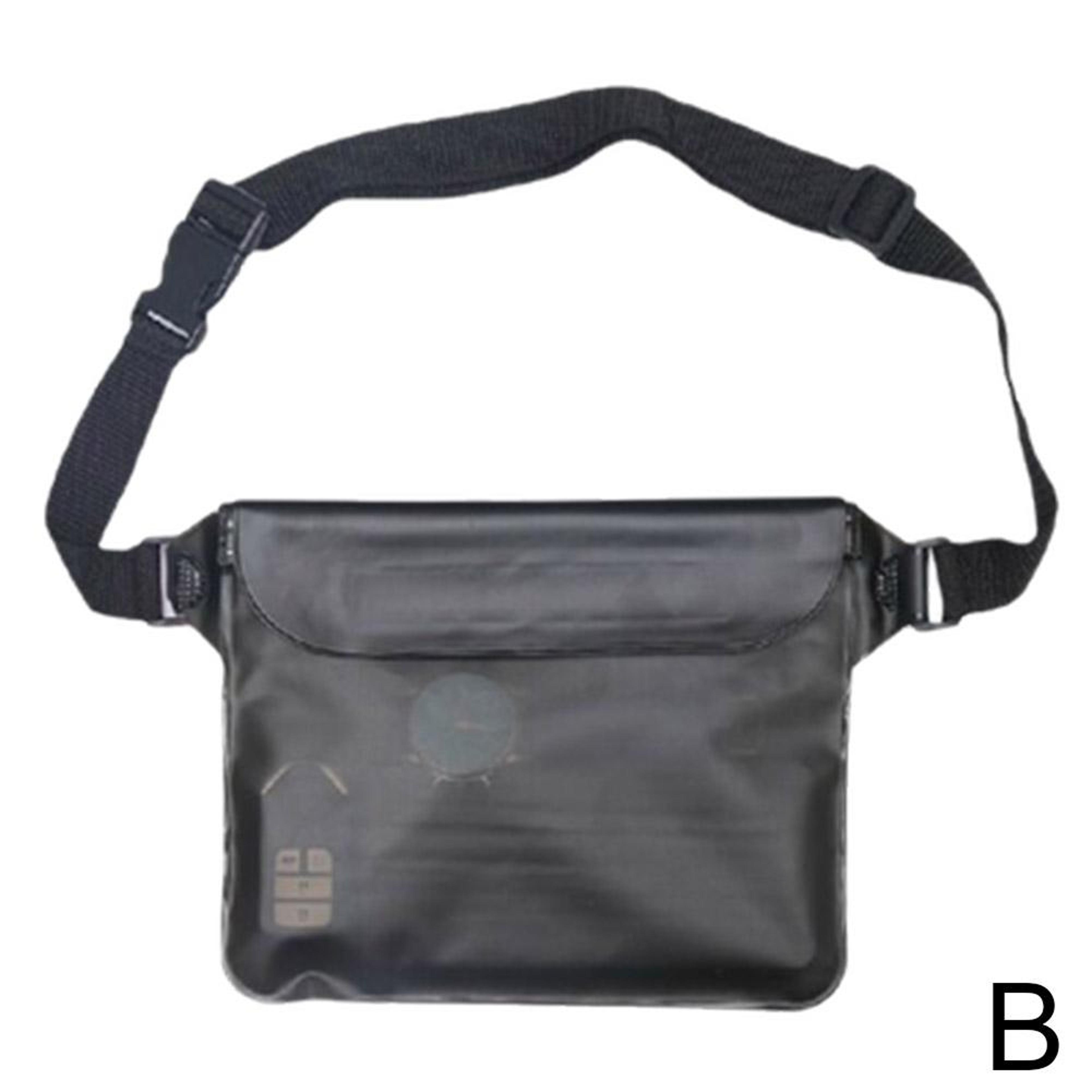 waterproof dry bag waist pack with underwater phone pouch for beach, swimming & boating