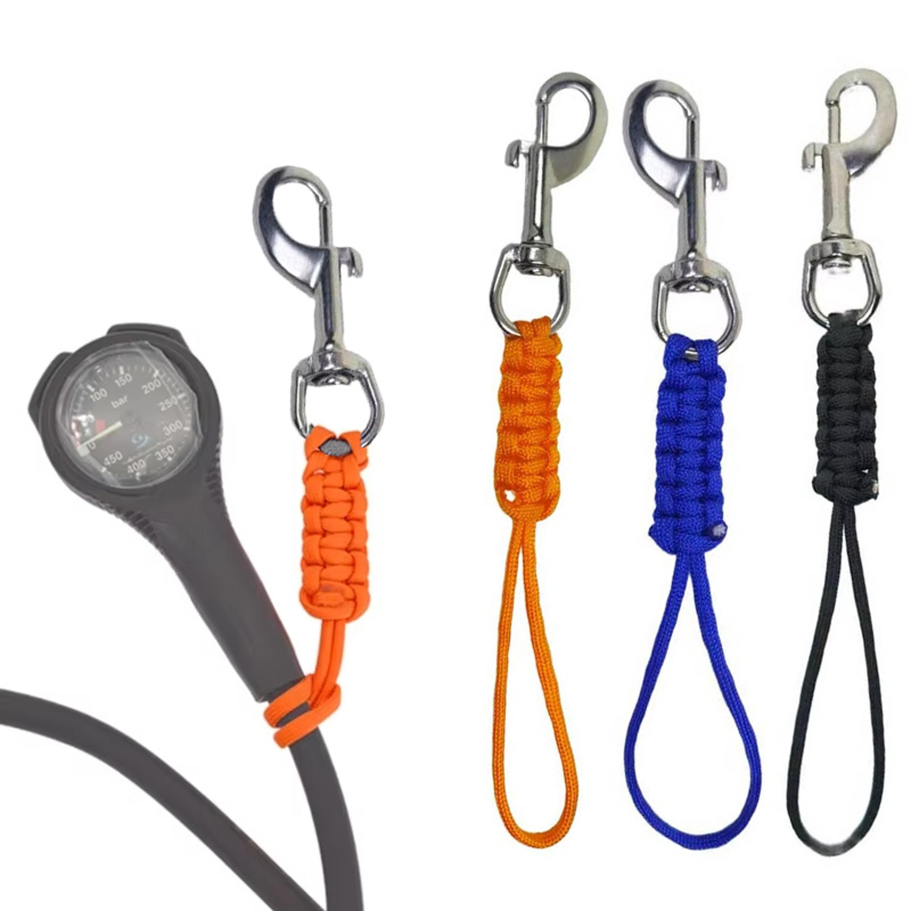 marine grade scuba diving lanyard with stainless steel bolt snap & braided safety rope