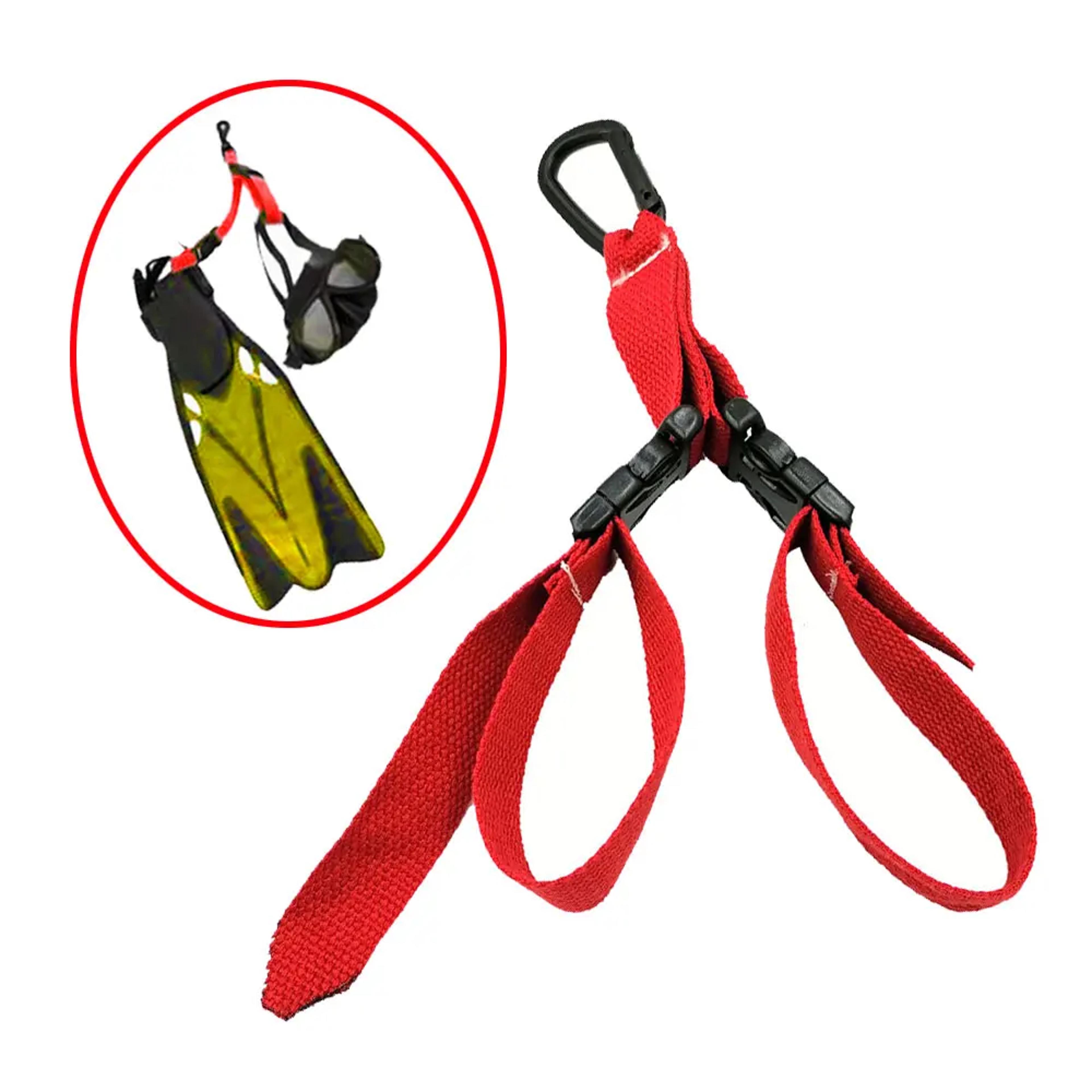 scuba fin holder & diving gear carrier with quick release buckle adjustable fin strap