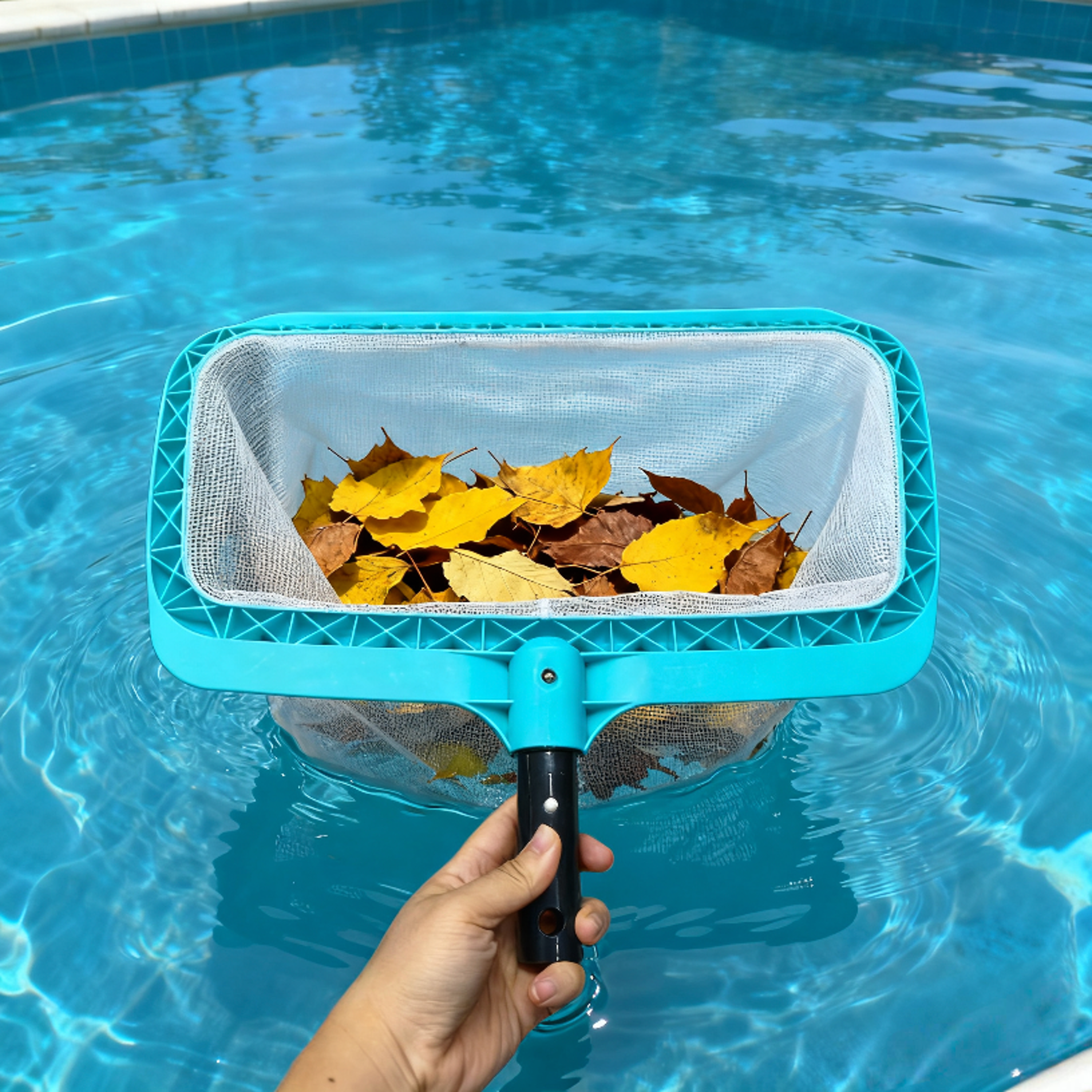 durable pool skimmer net fine mesh leaf skimmer for swimming pools, ponds & algae removal