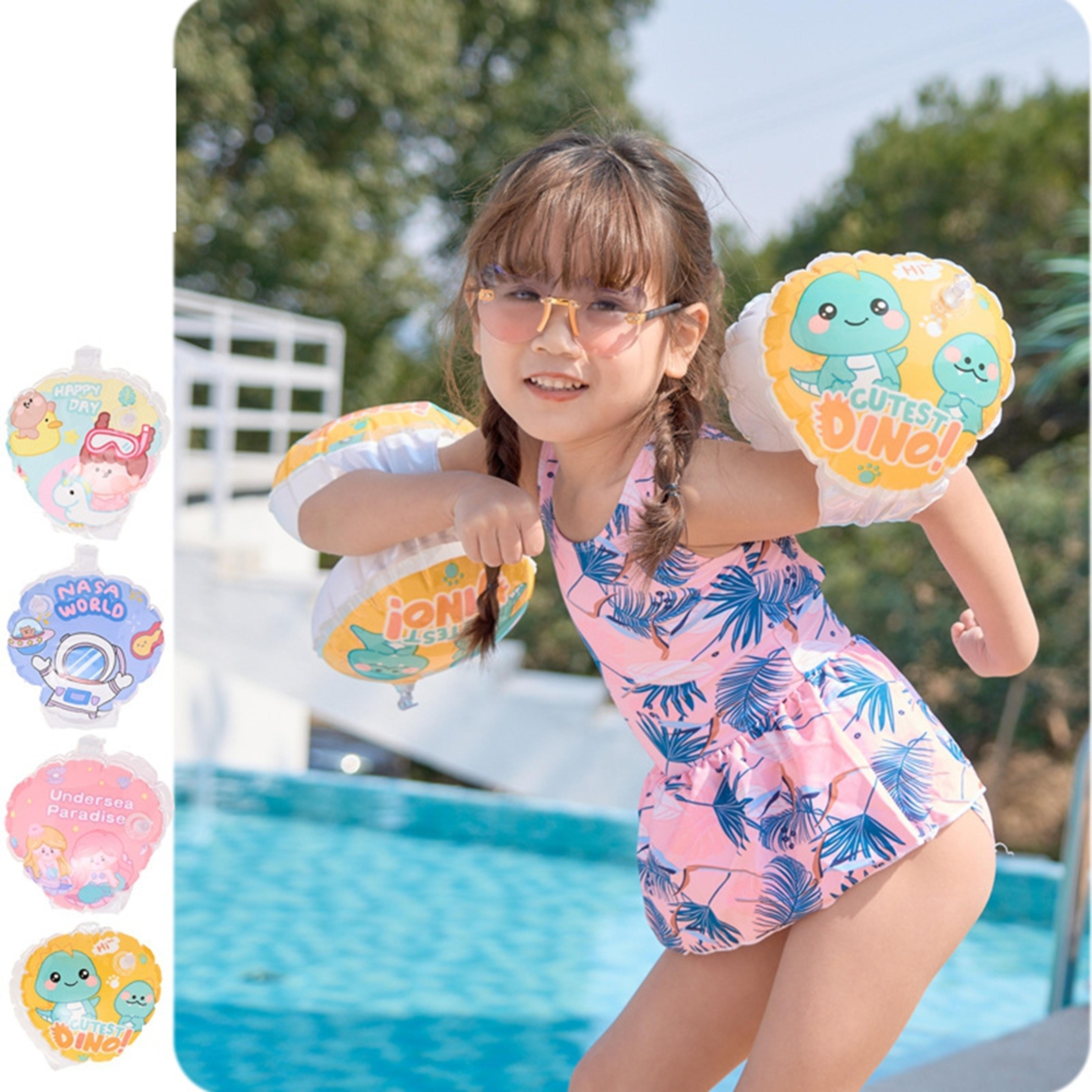 cartoon swim arm floaties for kids inflatable swim armbands pvc pool float aids