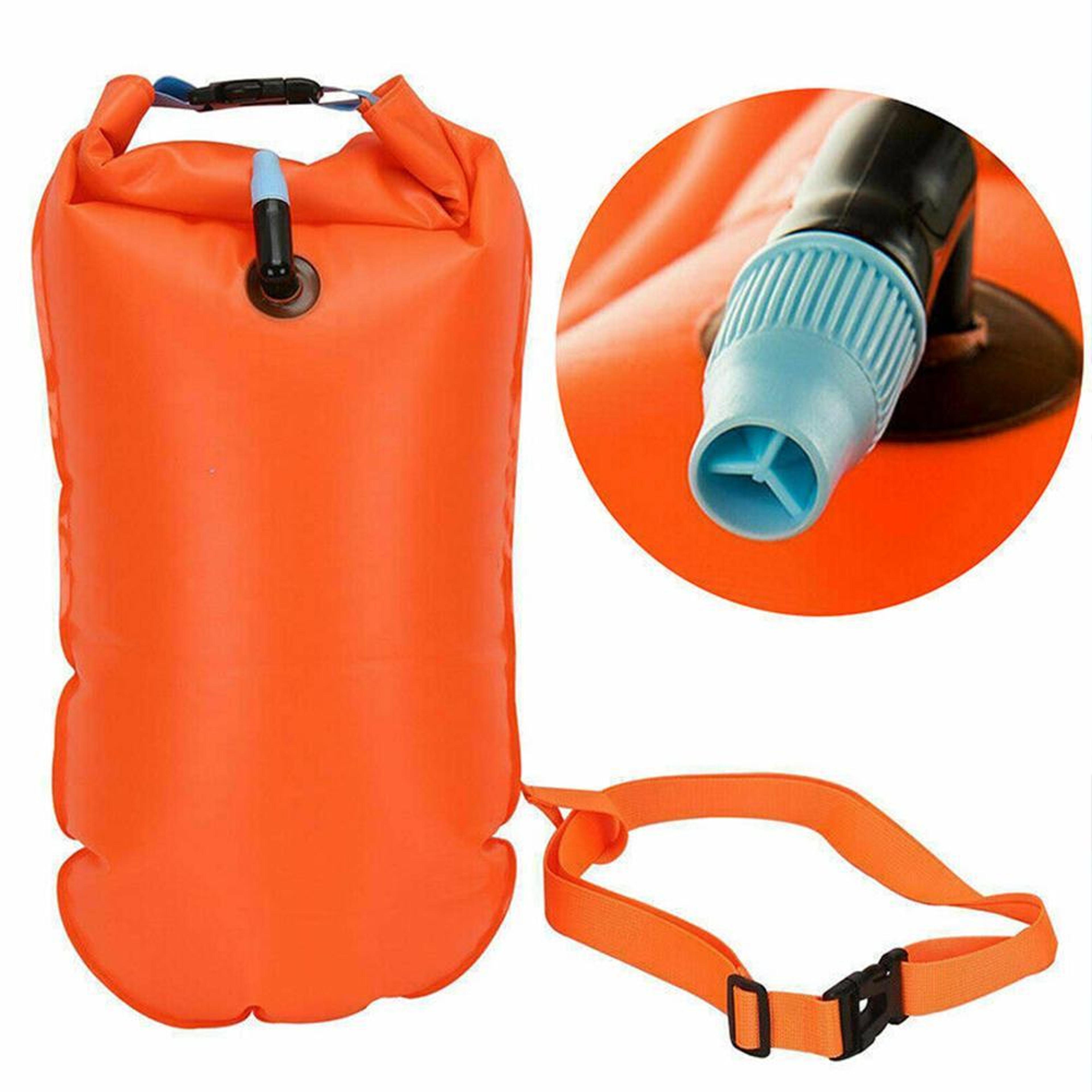 open water swim safety float & waterproof dry bag with adjustable waist belt for swimming & kayaking