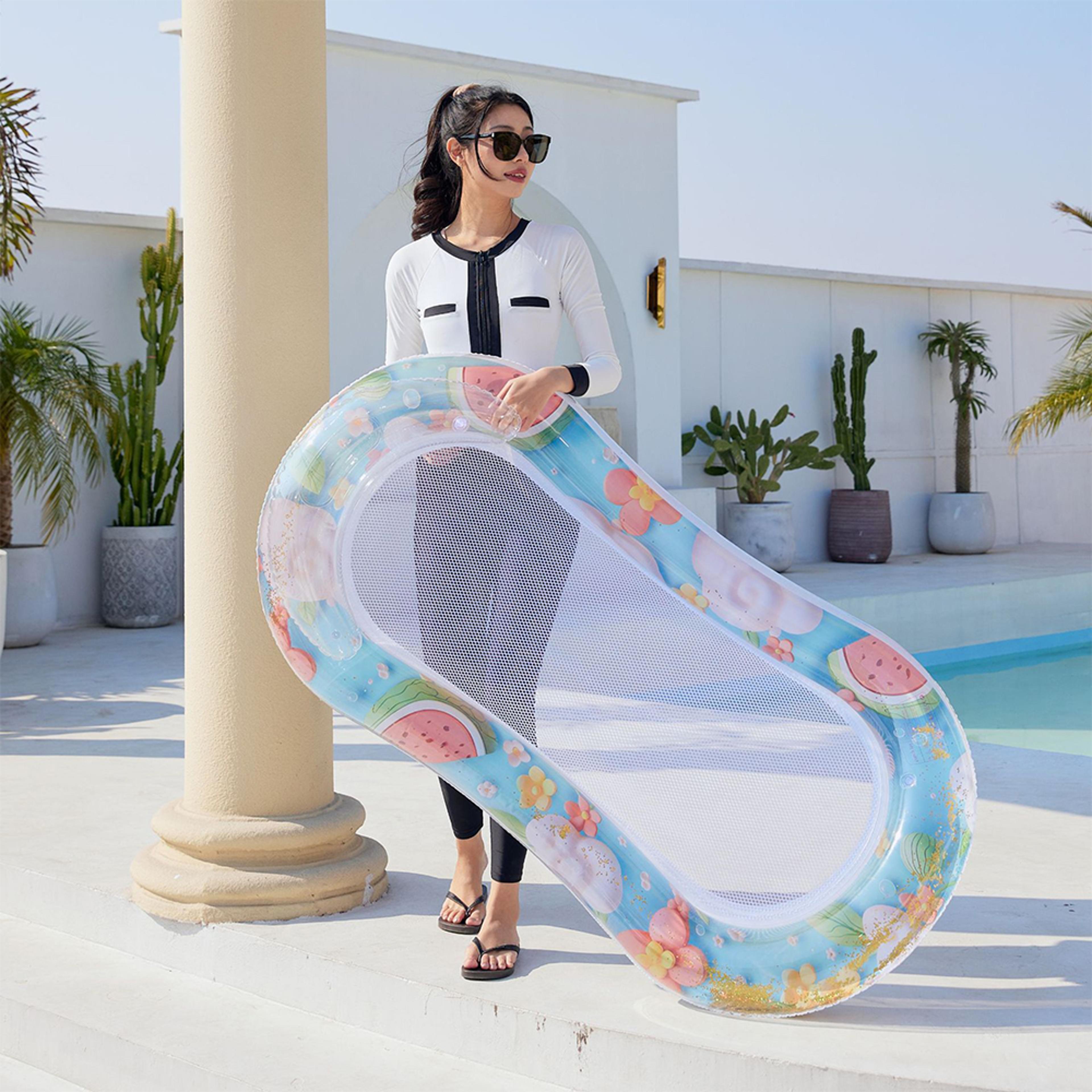 inflatable pool float water hammock lounge chair floating pool mattress for beach & pool
