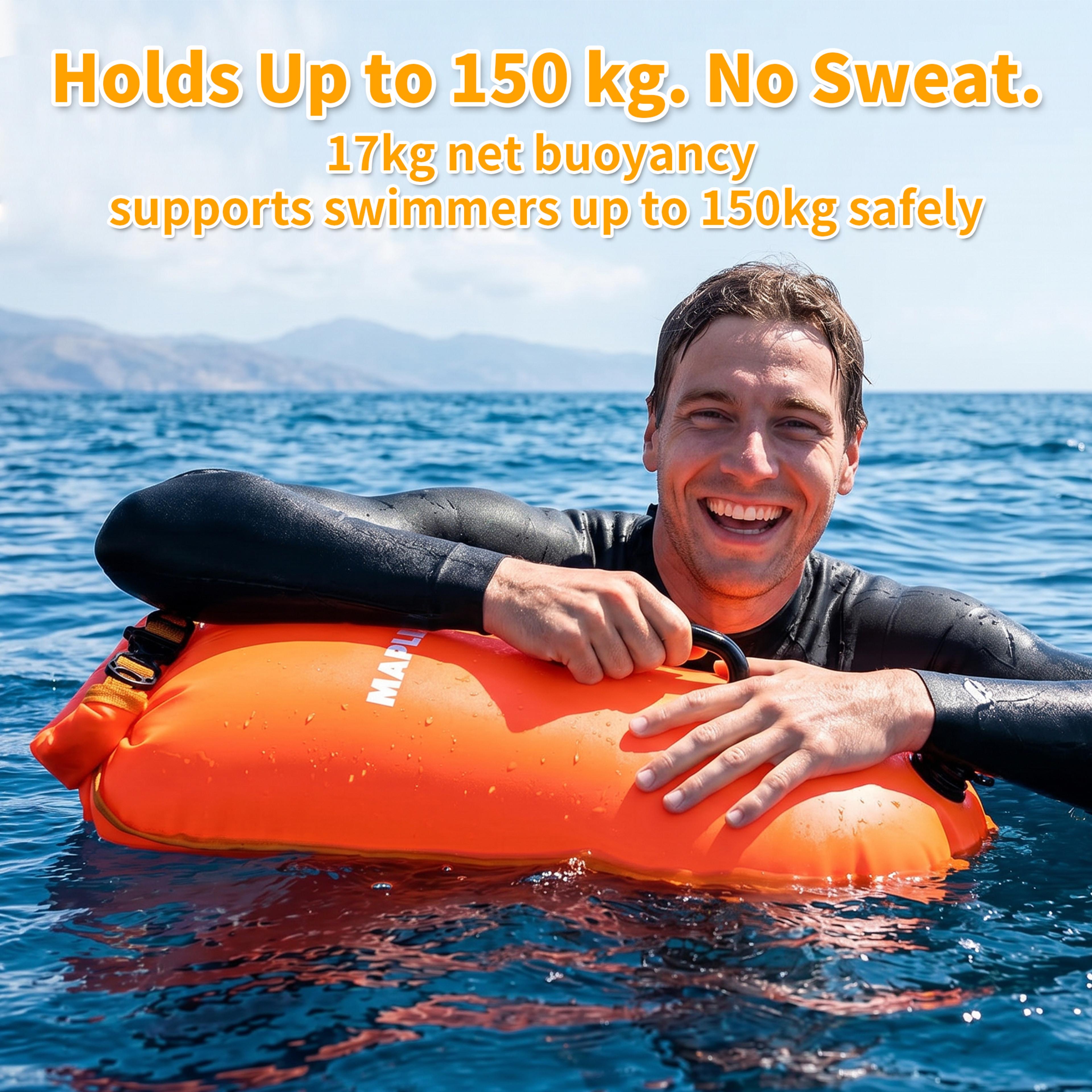 swim buoy tow float with waterproof dry bag & dual air chambers for open water swimming