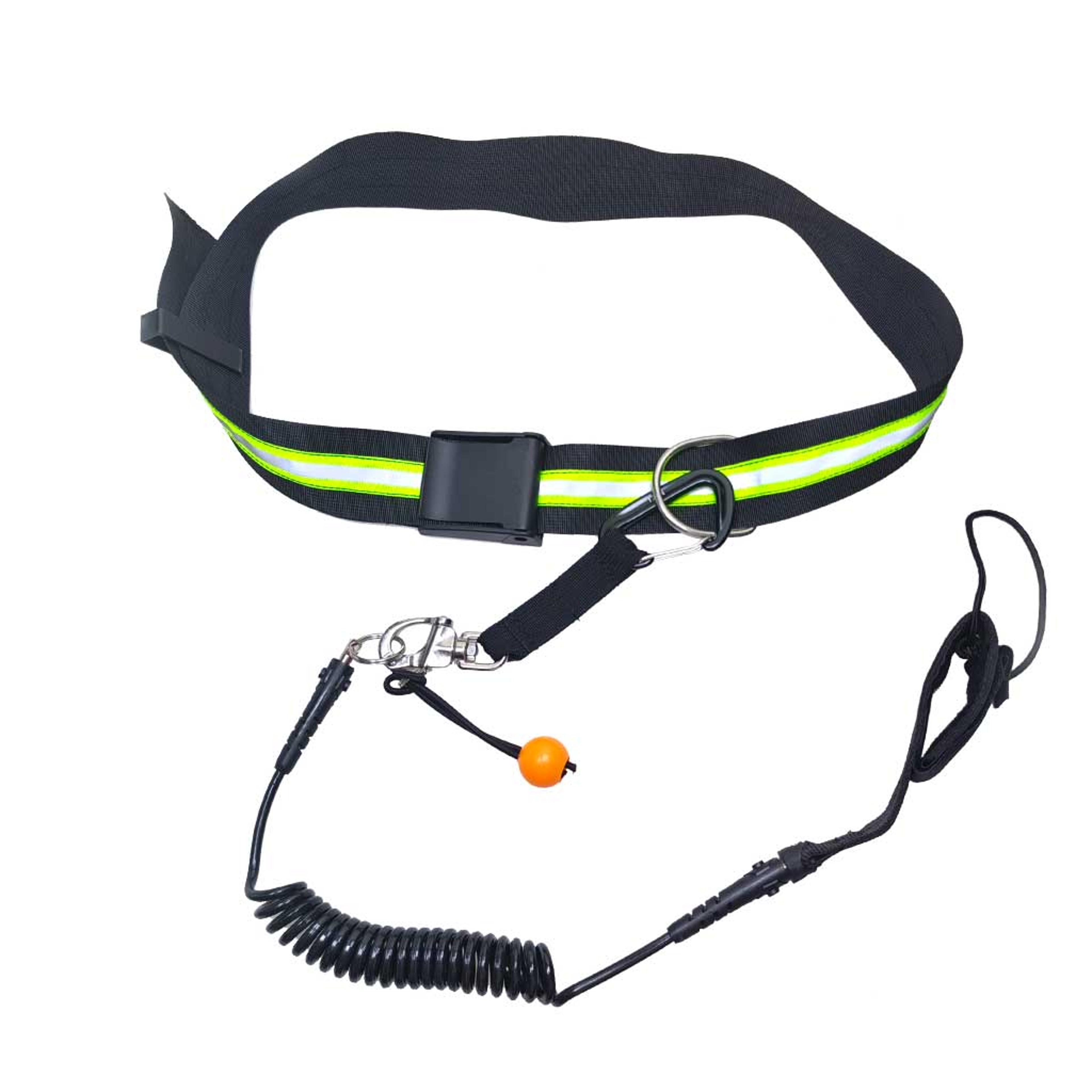 quick release belt with coiled safety leash for paddle board & whitewater adventures