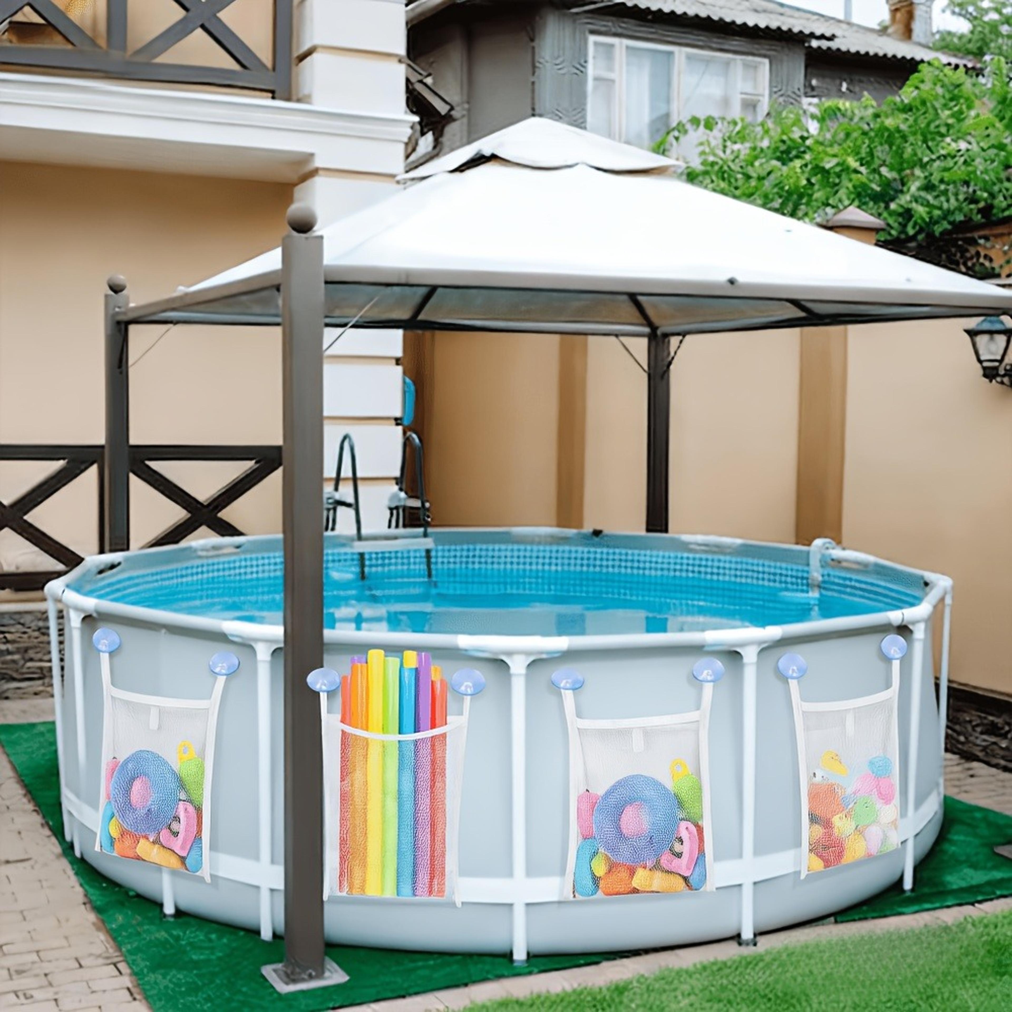 pool toy storage mesh bags for above ground pool storage & pool float organization