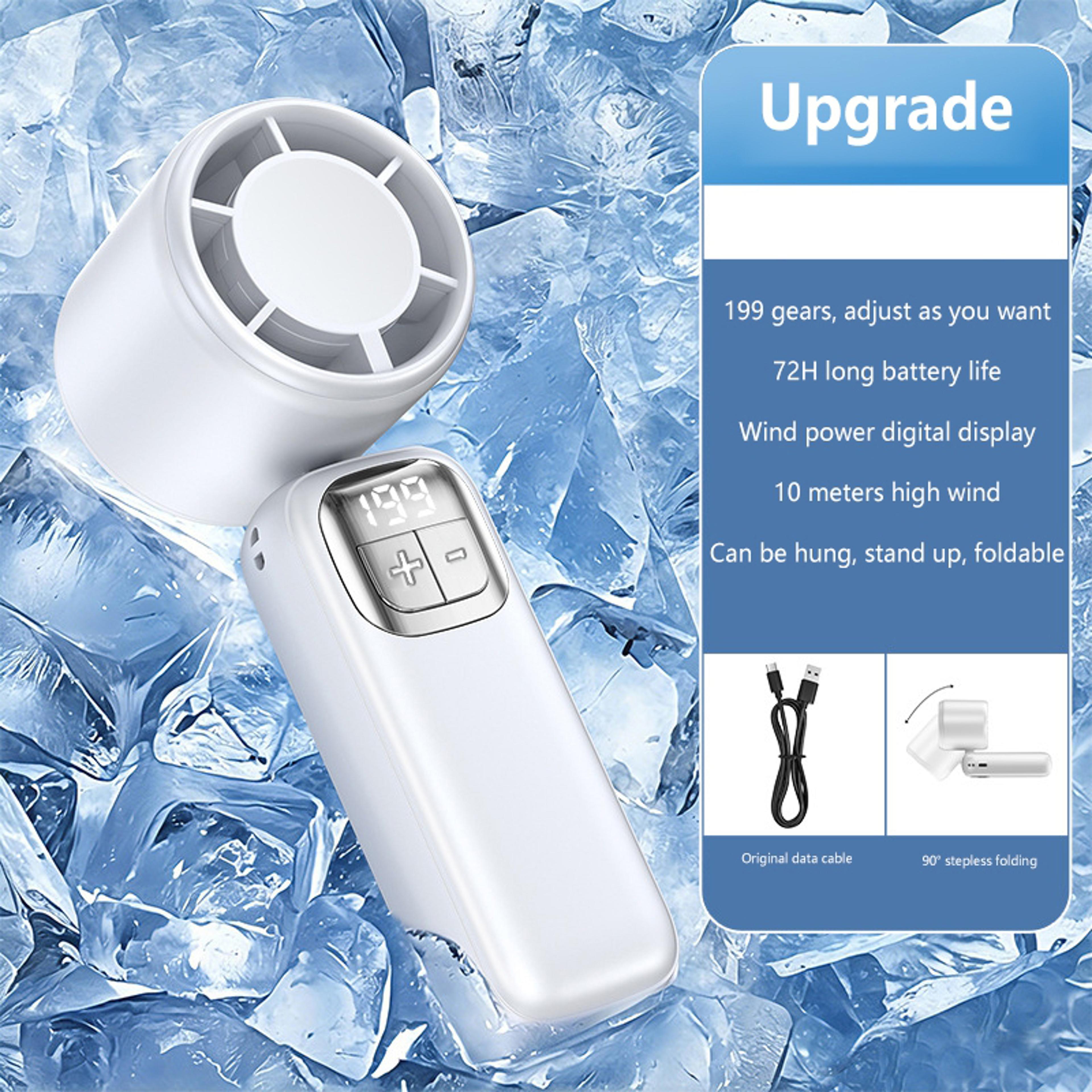 handheld fan rechargeable turbo fan with ice cooling & usb c portable cooling fan