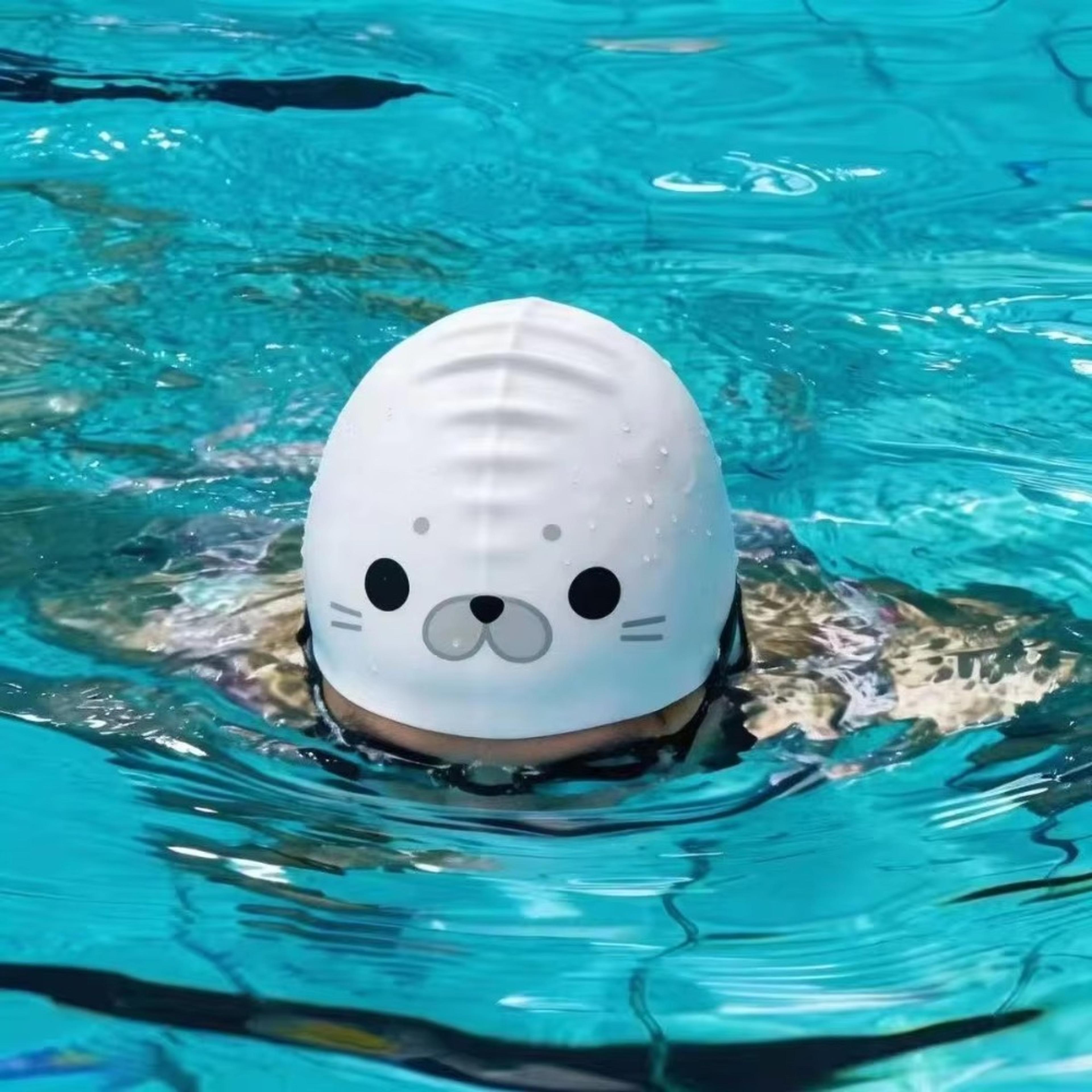 waterproof silicone swim cap with ear protection for adults non slip elastic swimming cap