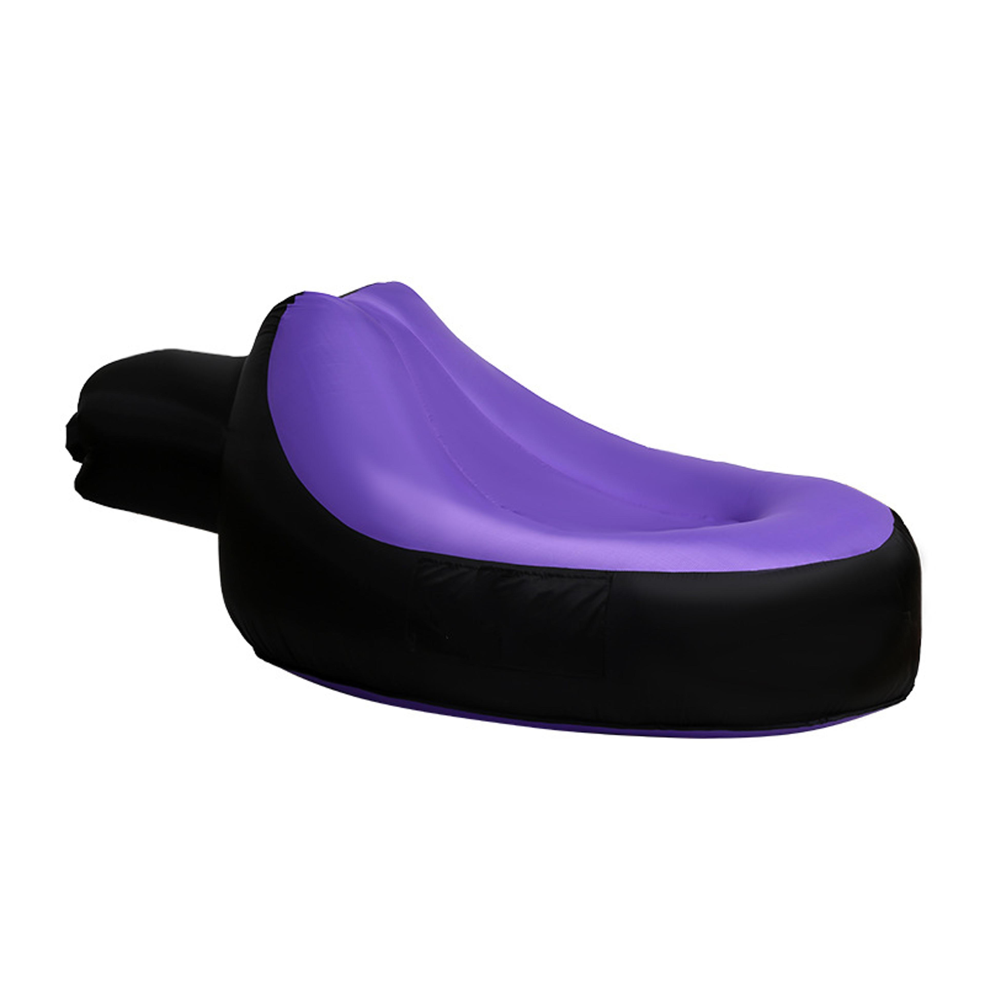 portable inflatable sofa air lounger beach lounge chair for camping, travel & indoor relaxation