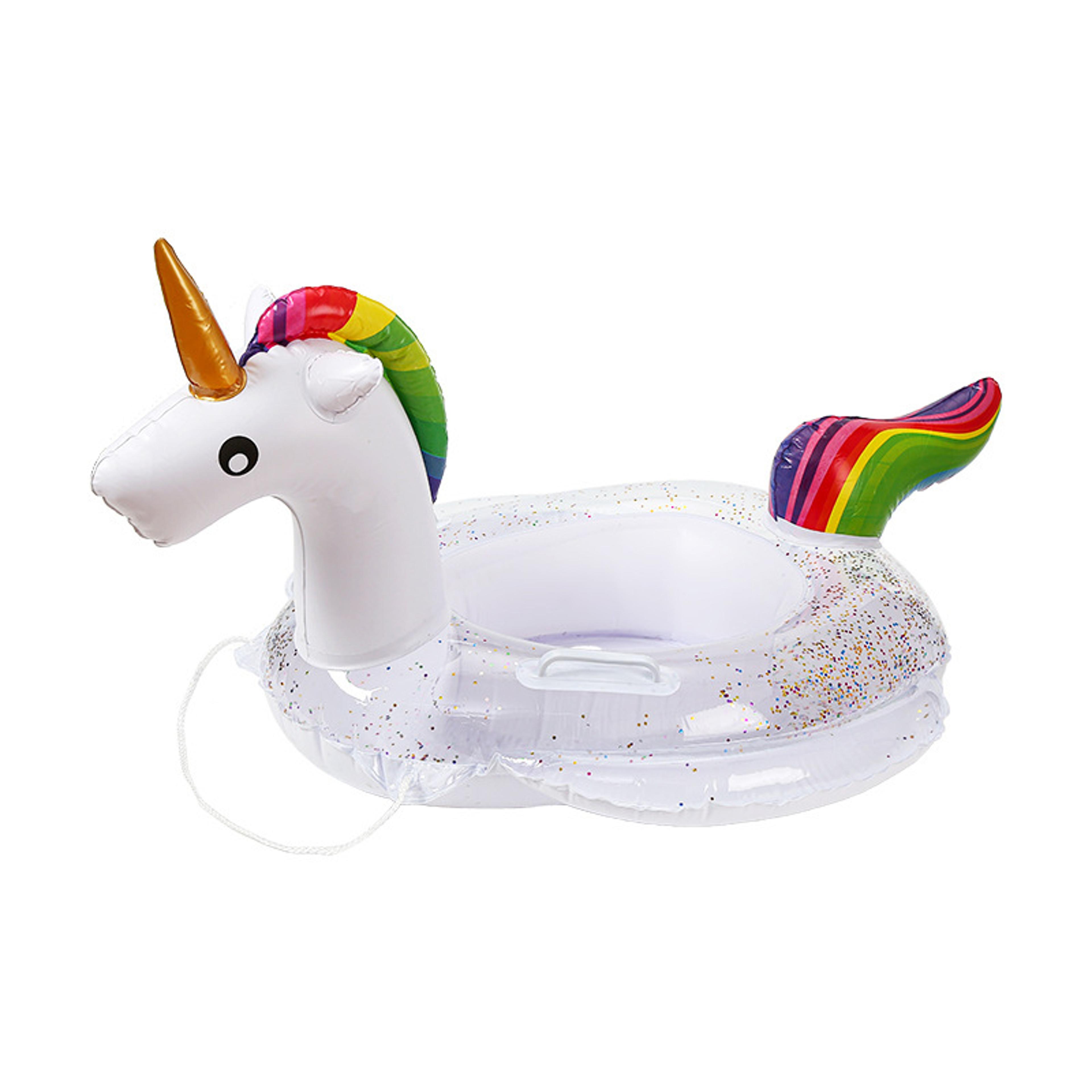 sparkling unicorn pool float for toddlers glitter inflatable kids swim ring for summer pool fun