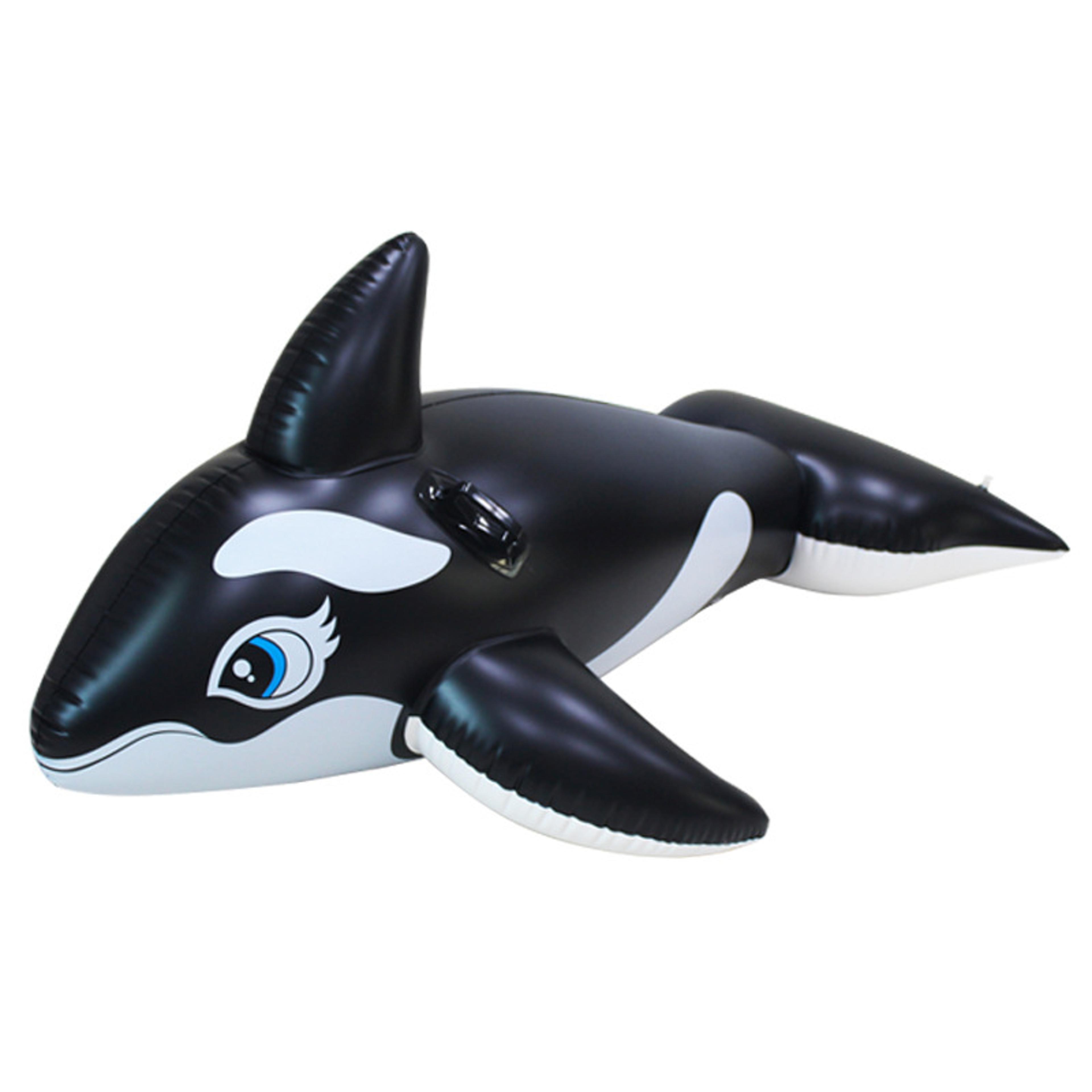 inflatable whale pool float ride on durable pvc summer water toy for kids & adults