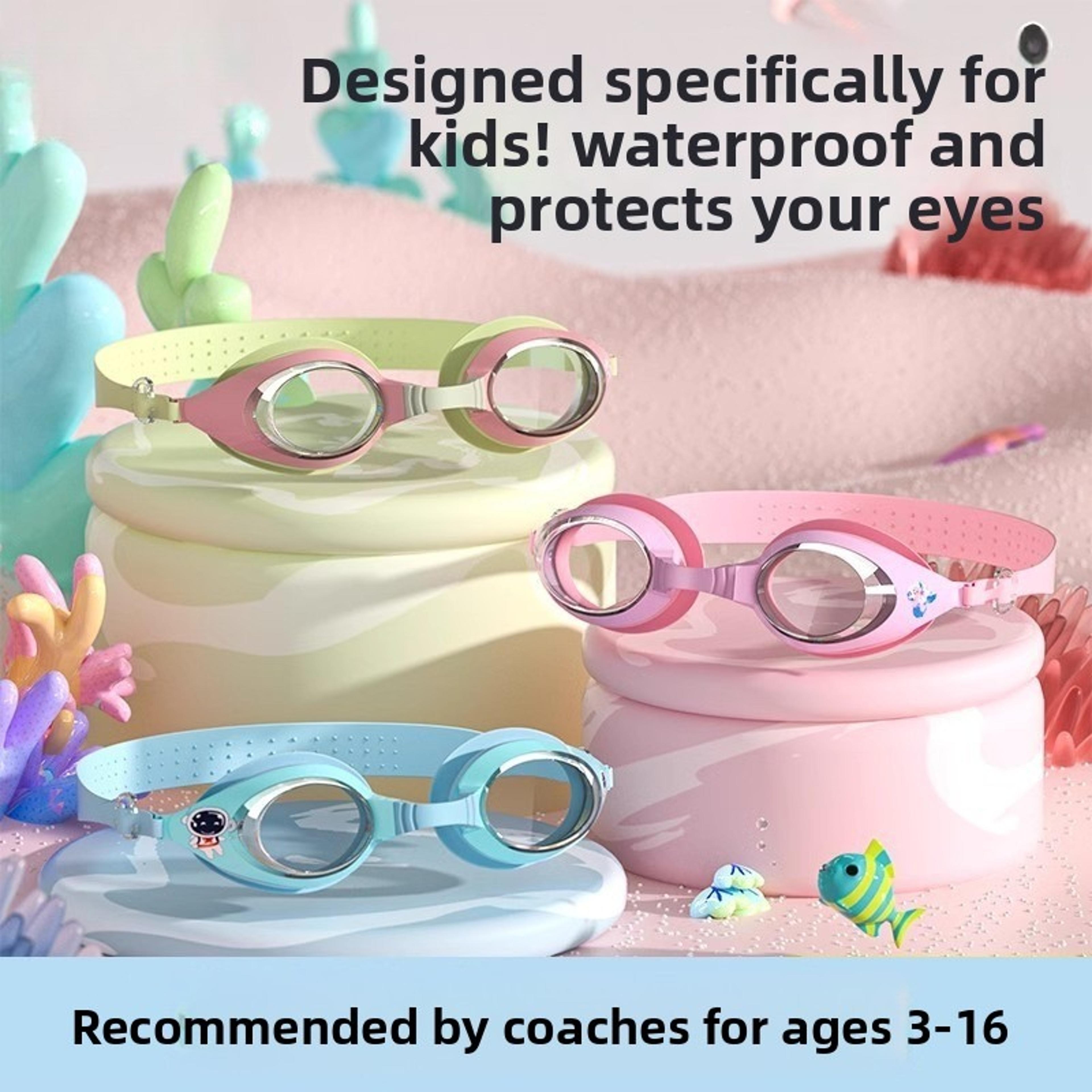 kids swimming goggles anti fog clear vision leak proof pool goggles for boys & girls