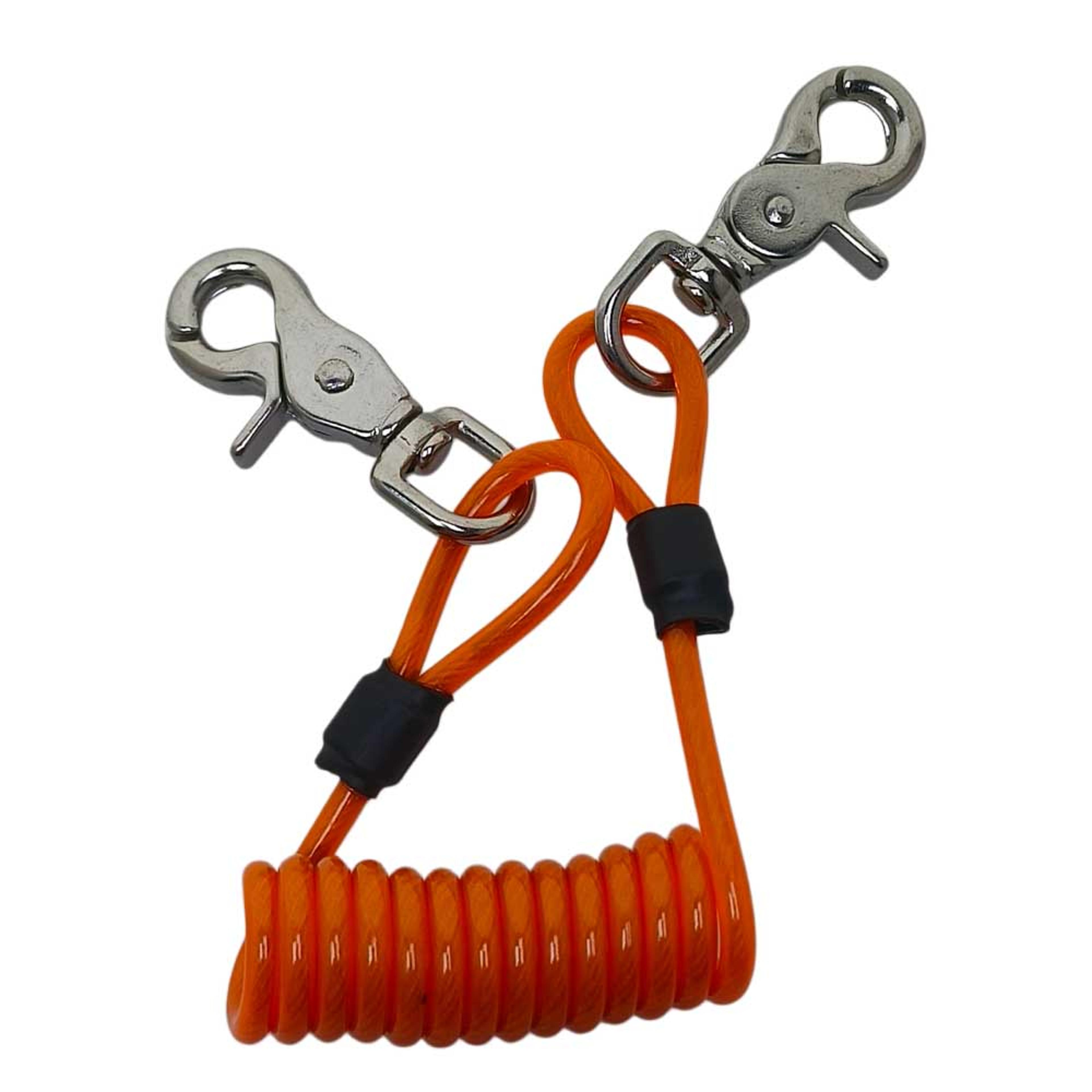 scuba retractable lanyard with stainless steel swivel clips for diving, fishing & boating
