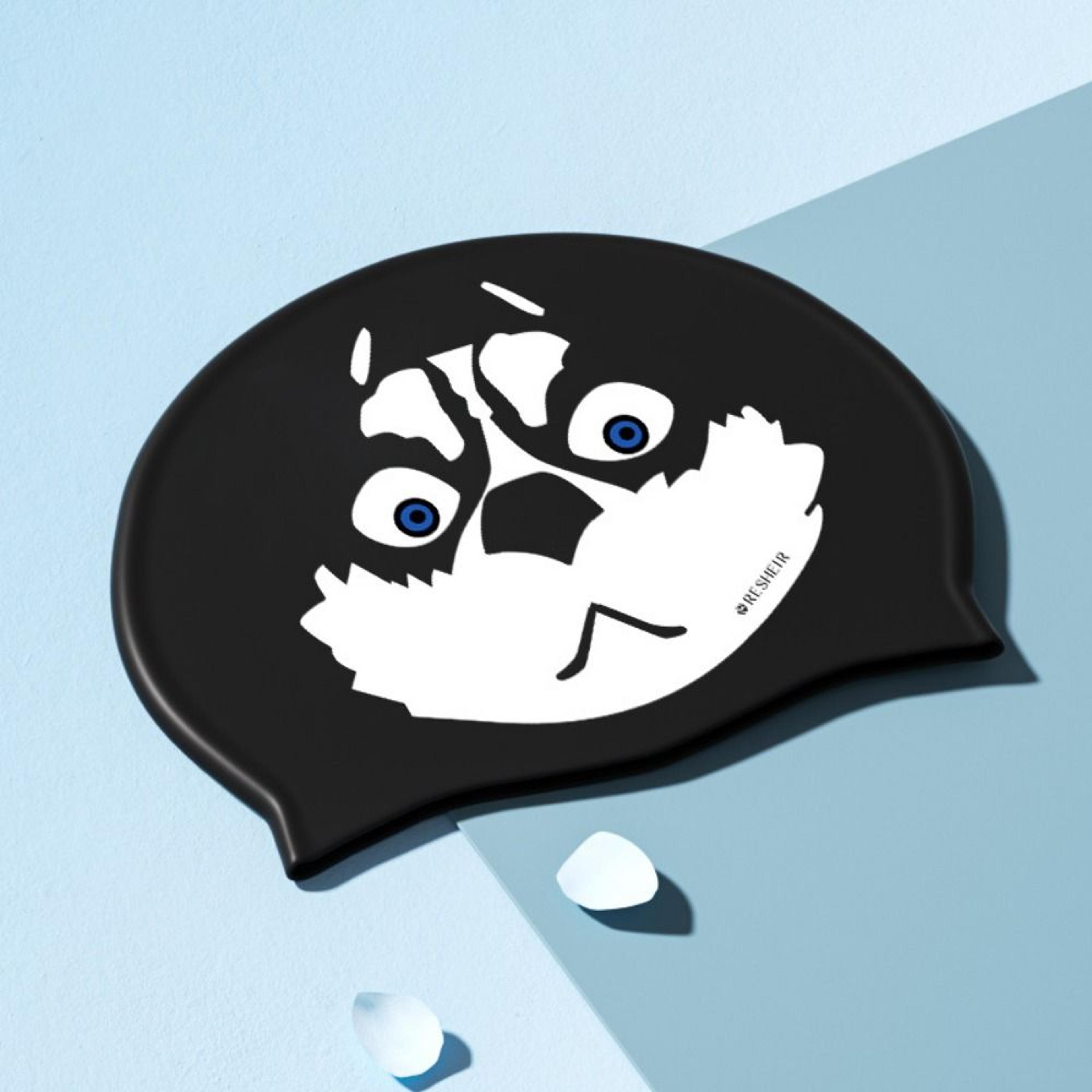 funny dog silicone swim cap waterproof anti slip novelty swimming hat for pool & swim training