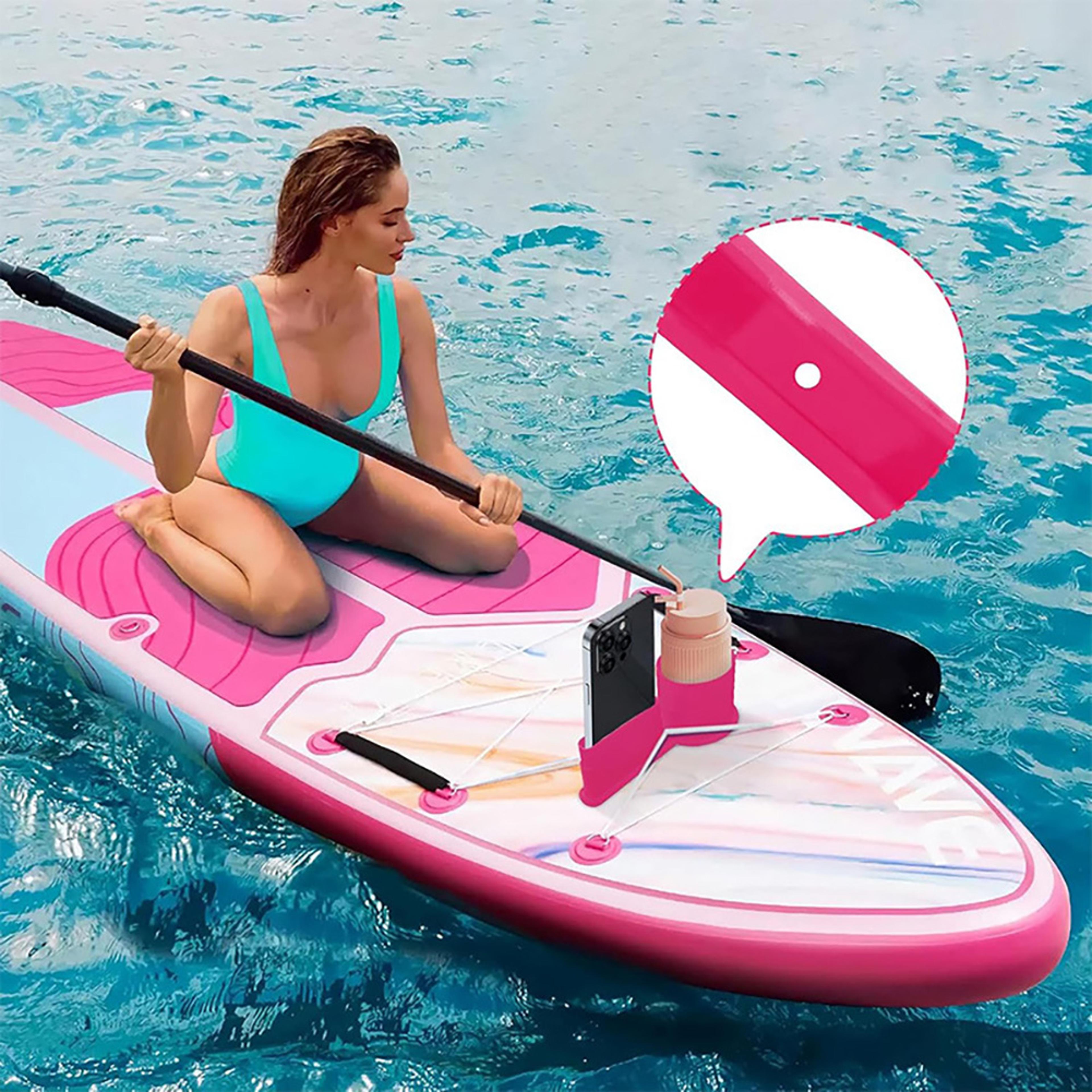 kayak drink holder & surfboard phone holder with secure lanyard for paddle boards & sup