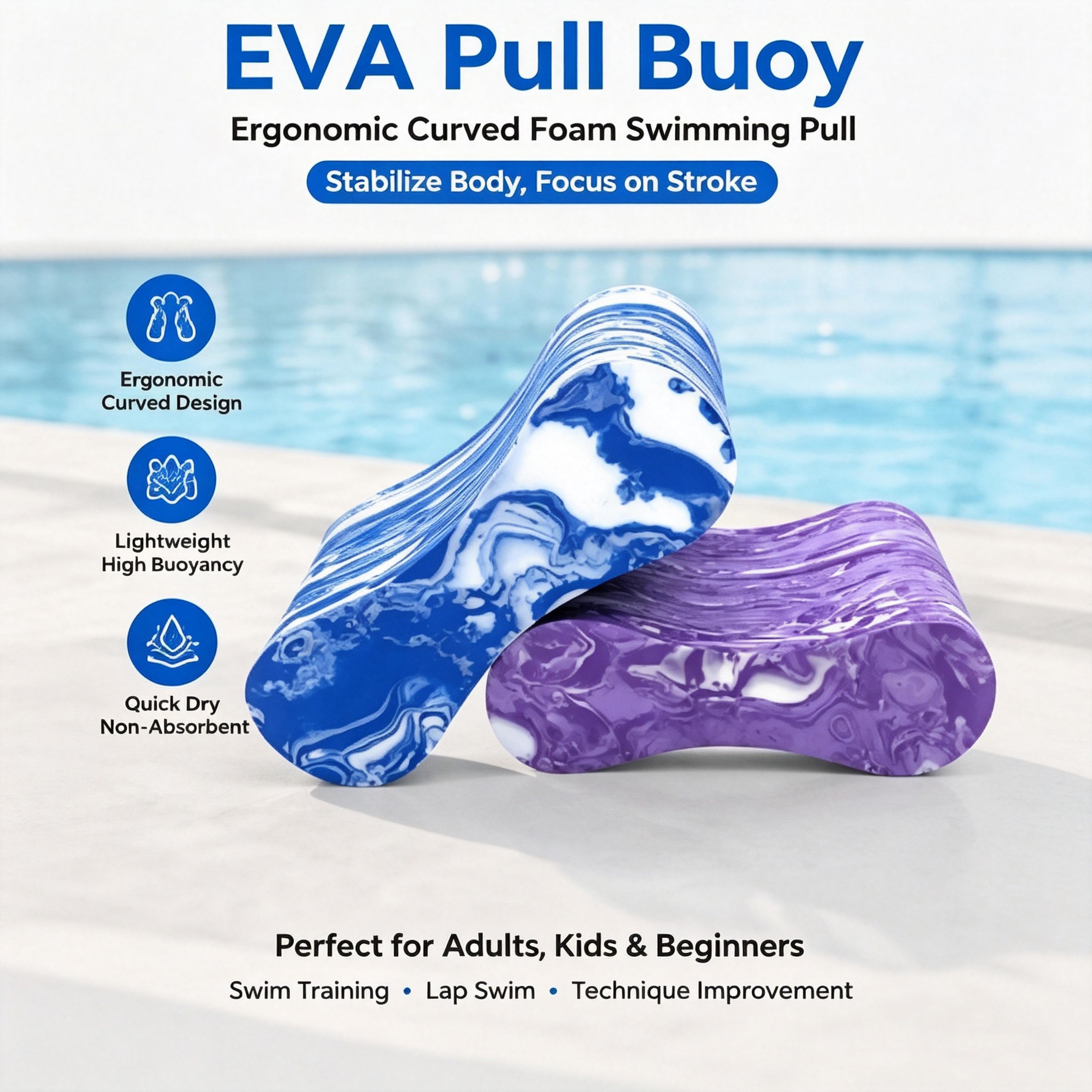 ergonomic eva swim pull buoy leg float swimming training aid & swim stroke trainer for adults & kids