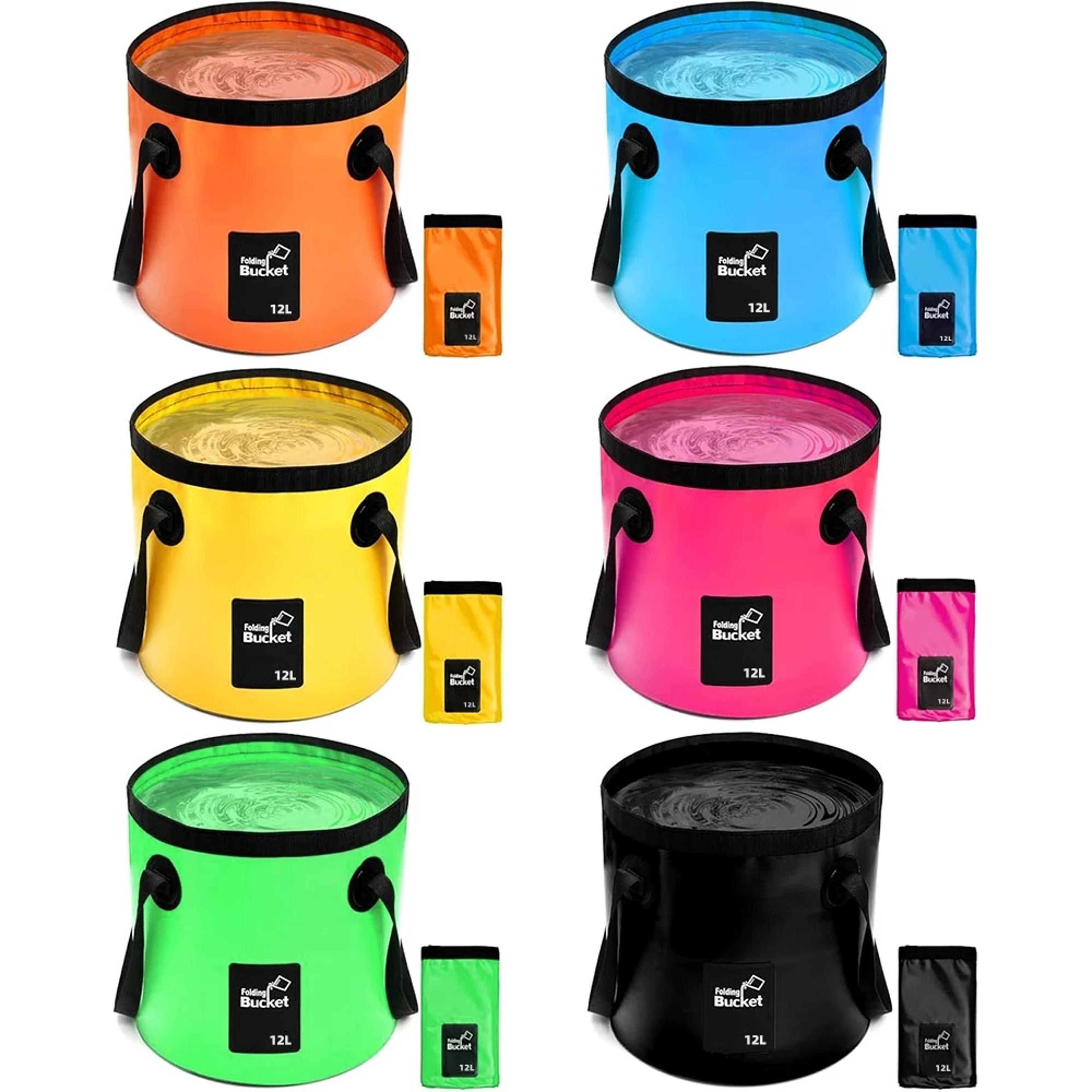 portable collapsible bucket foldable camping water bucket & portable water container with carry straps