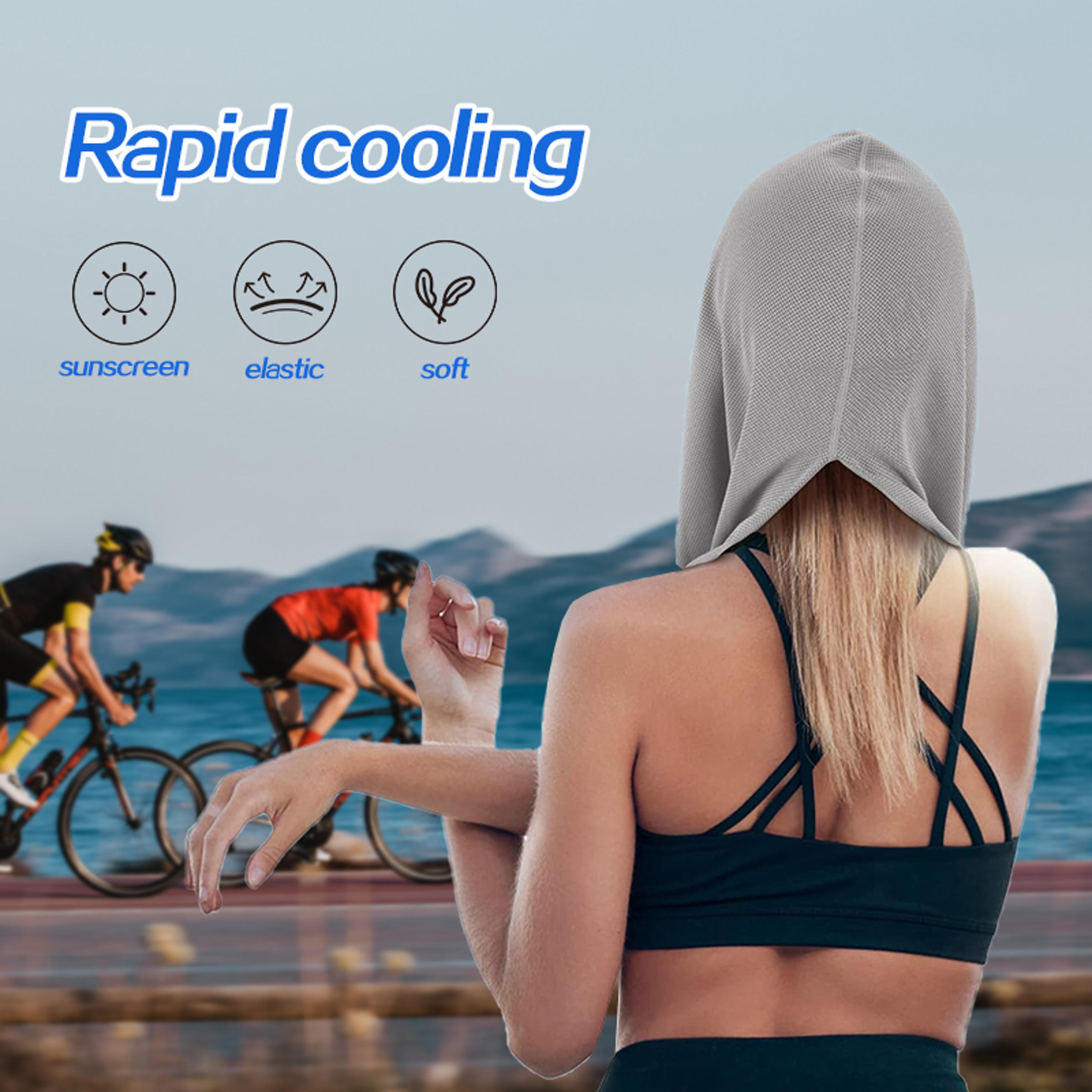 instant cooling hoodie towel with evaporative cooling technology & sun protection