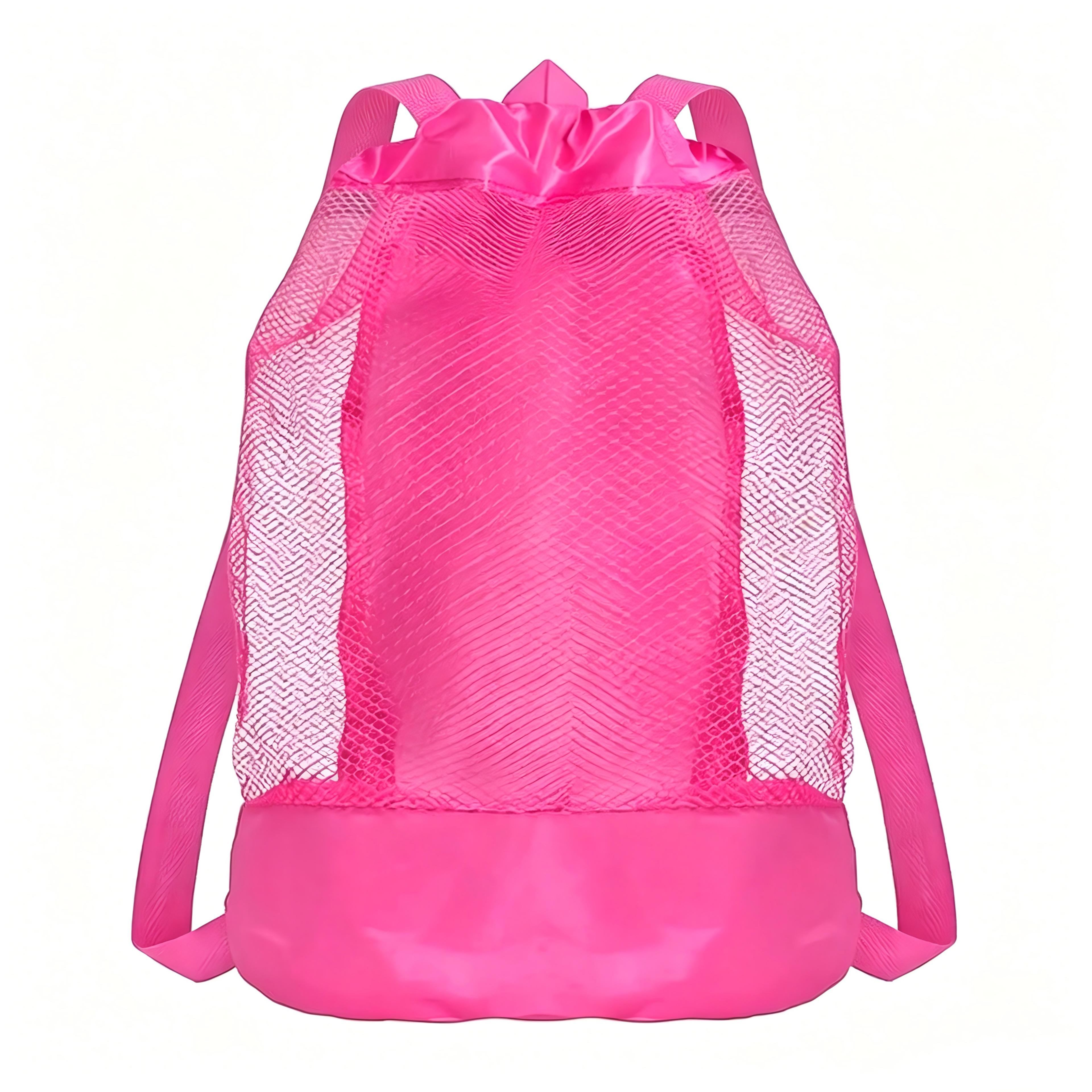sand free foldable mesh beach bag large capacity beach backpack with drawstring for travel & family trips