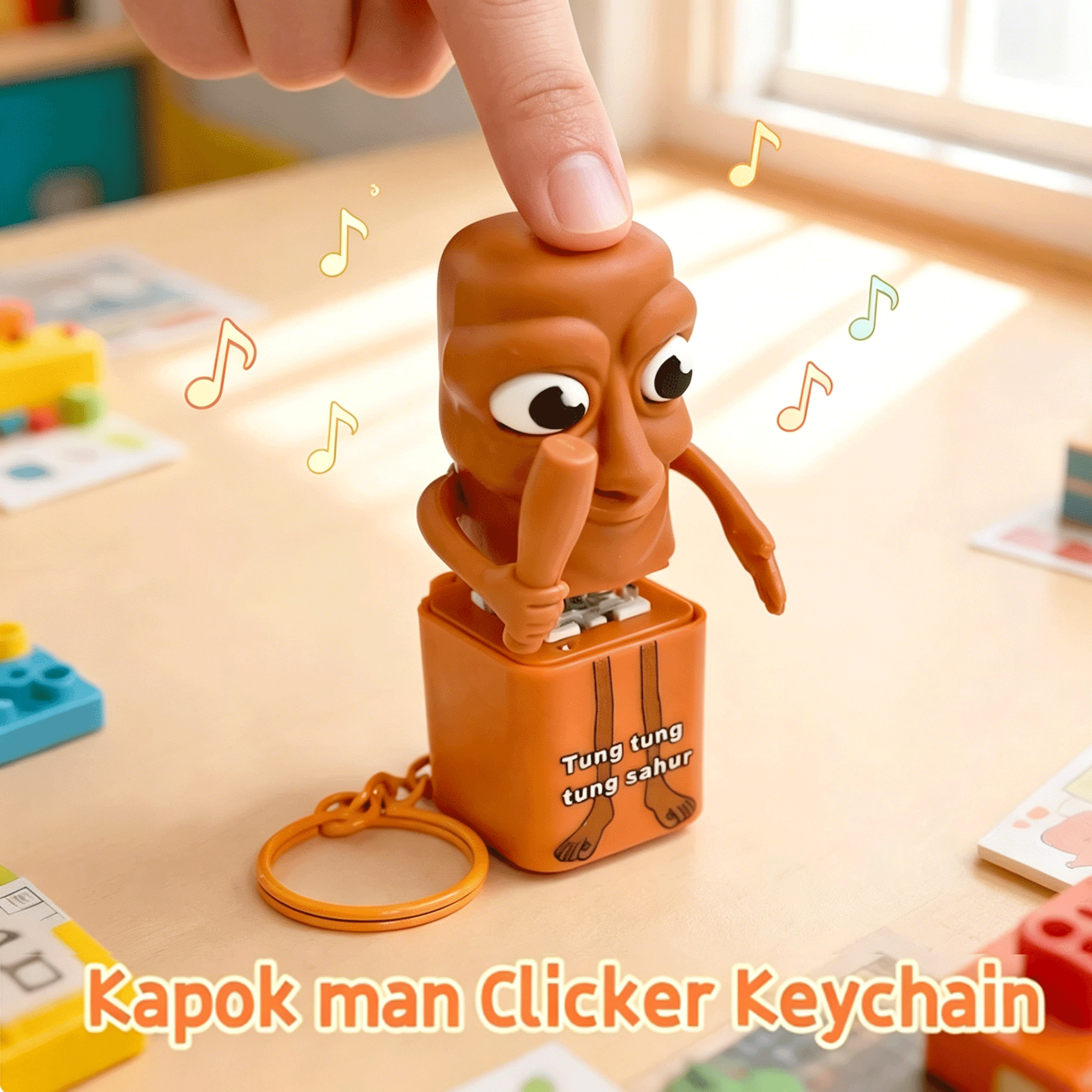 tung tung tung sahur keychain interactive fidget keychain & luminous sound pendant