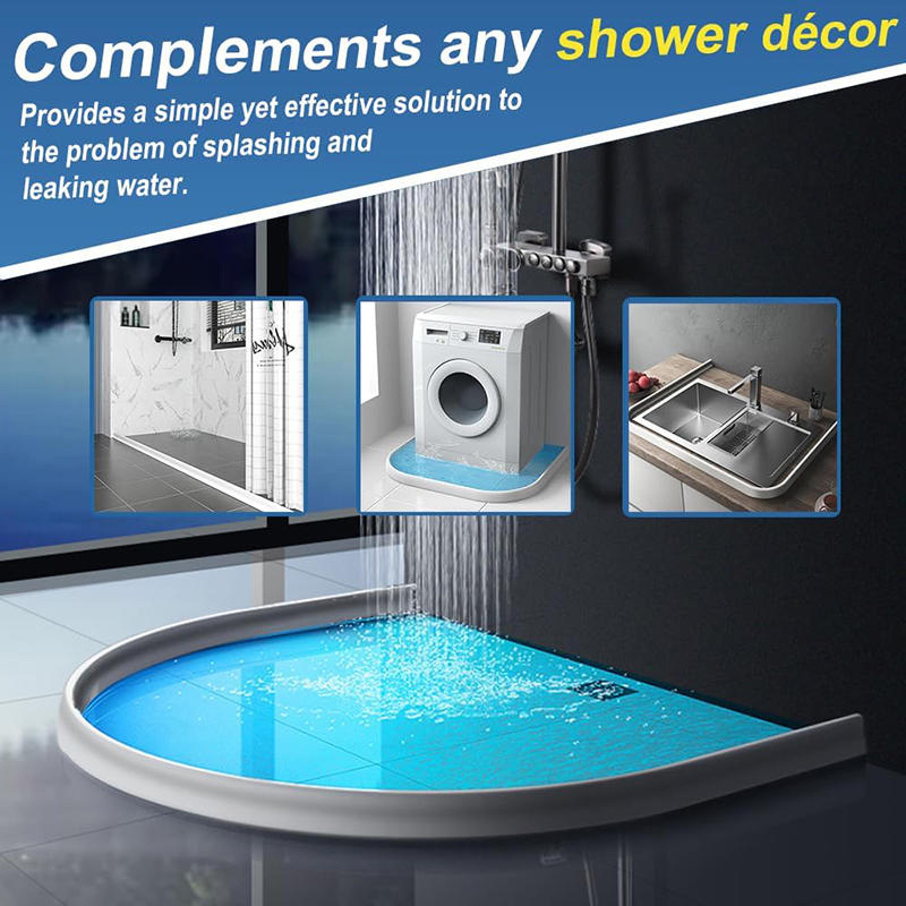 flexible silicone shower water guard leak proof water blocking strip & shower dam threshold barrier