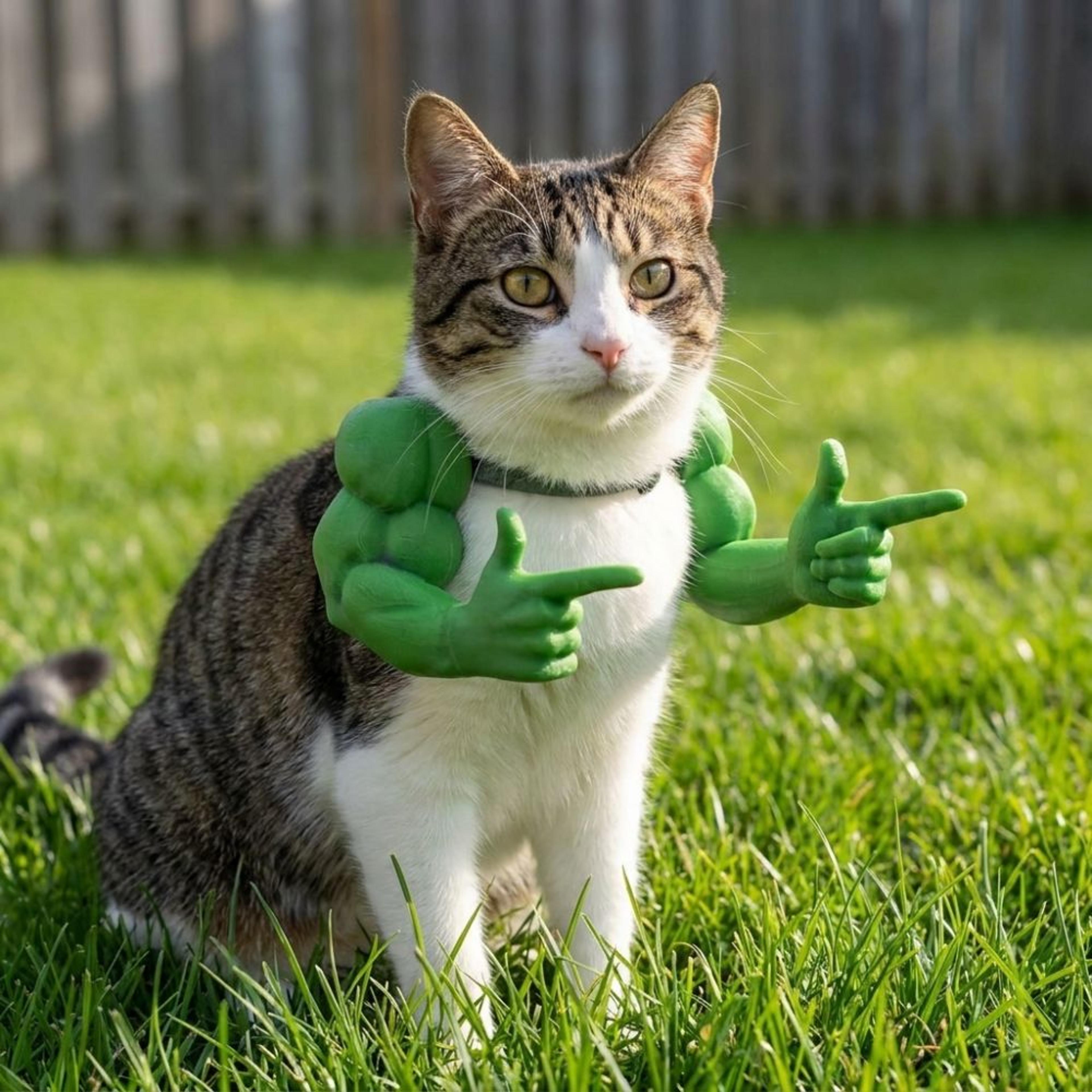printed muscle arms for cats and small dogs hilarious pet halloween costume props & funny pet costume accessories