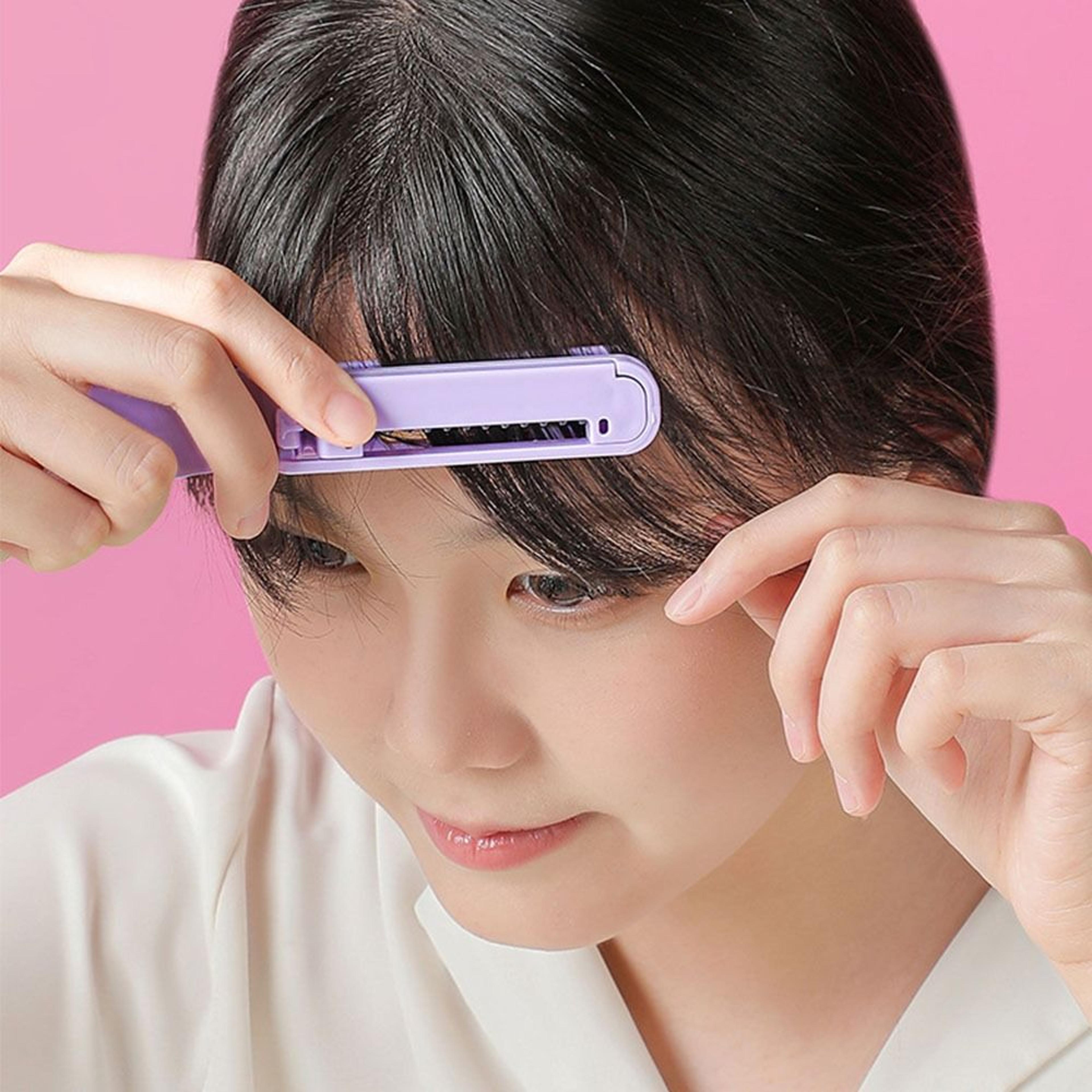 mini hair bangs trimmer comb portable manual bangs cutter & self hair trimming tool