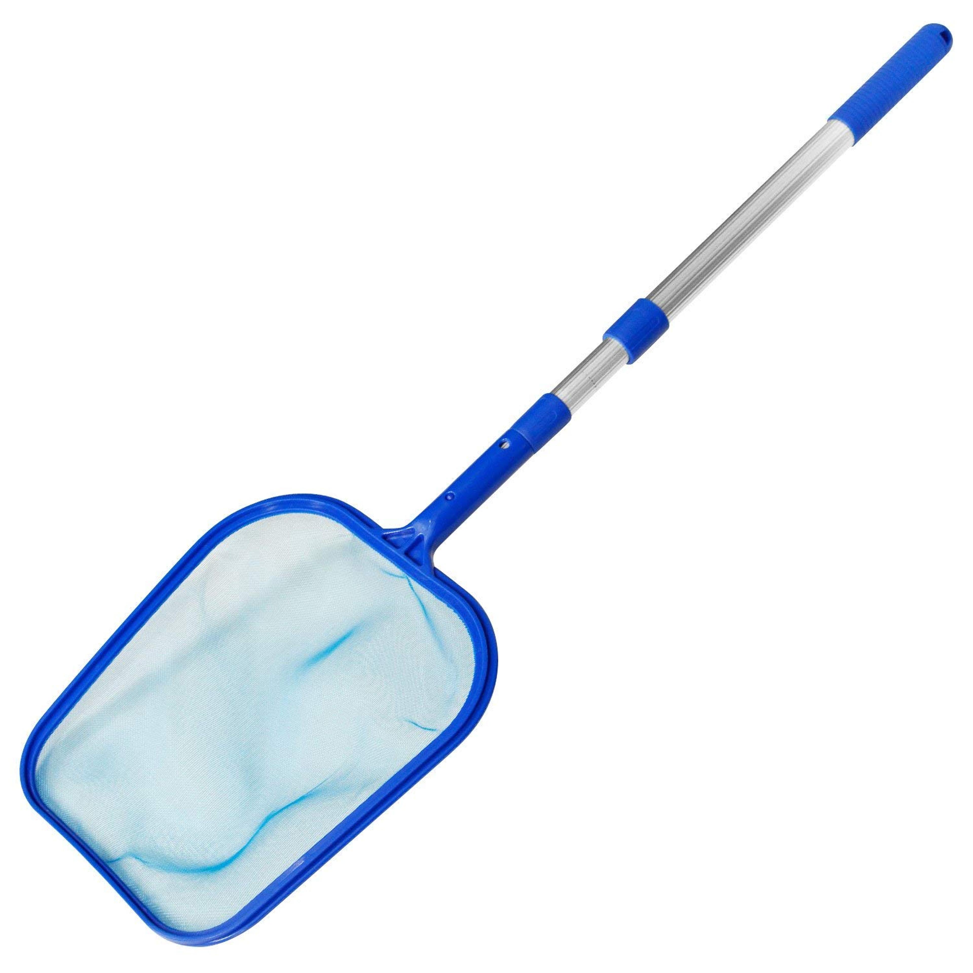heavy duty pool skimmer net with telescopic pole adjustable leaf skimmer for pools, spas & ponds