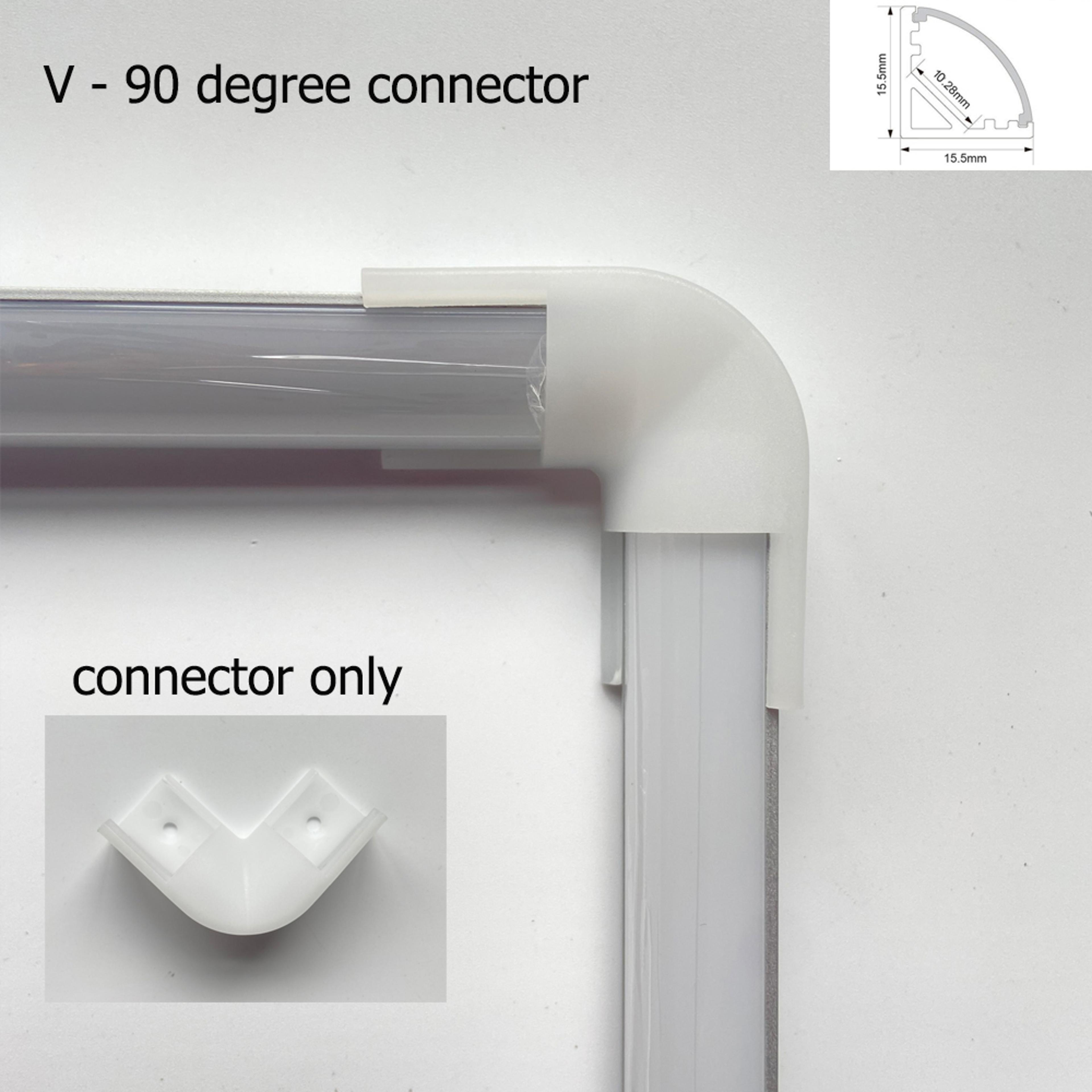 led aluminum profile channel with diffuser cover for led strip lights u/v/w corner mount