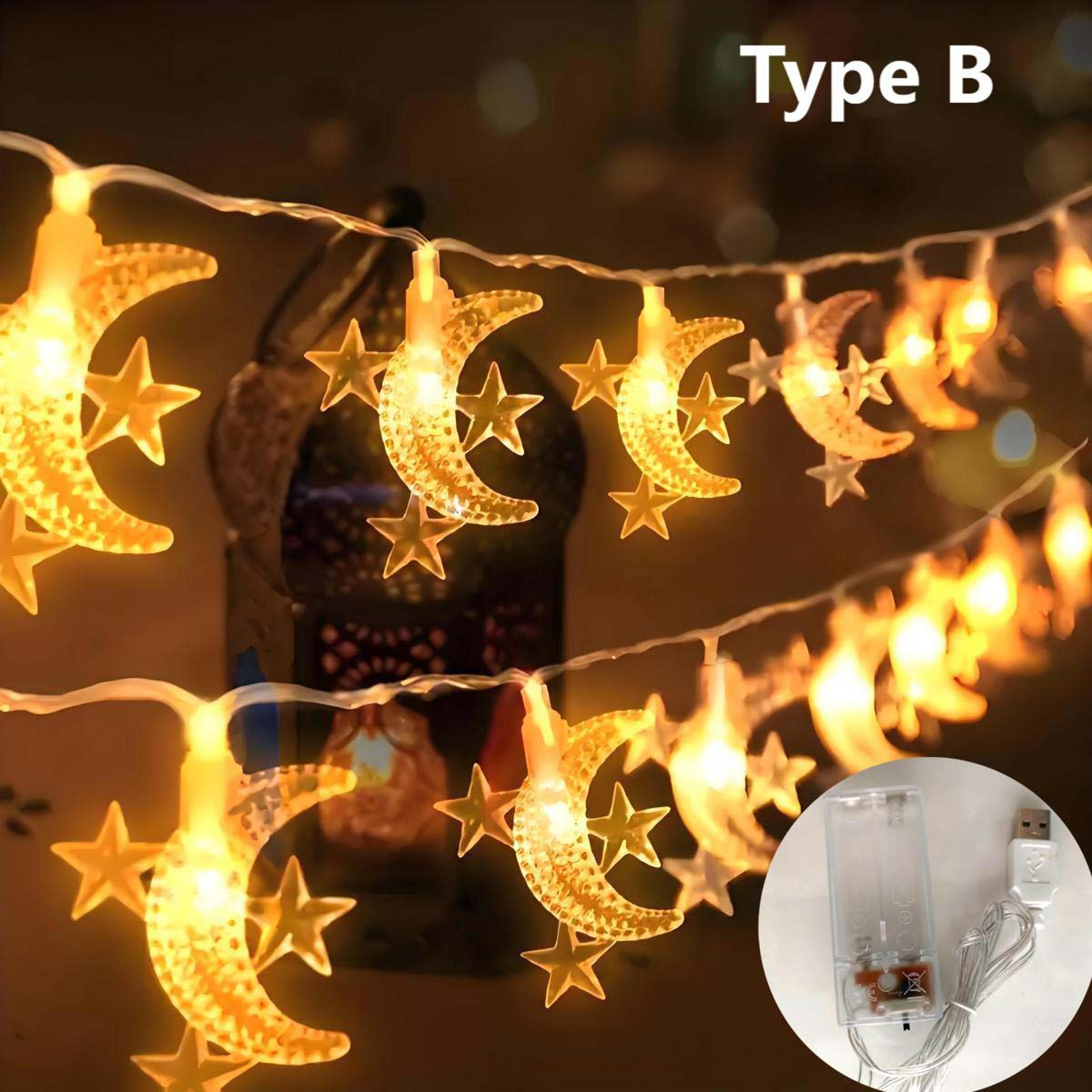 moon & star led string lights usb & battery powered fairy lights for bedroom, wedding & holiday decor