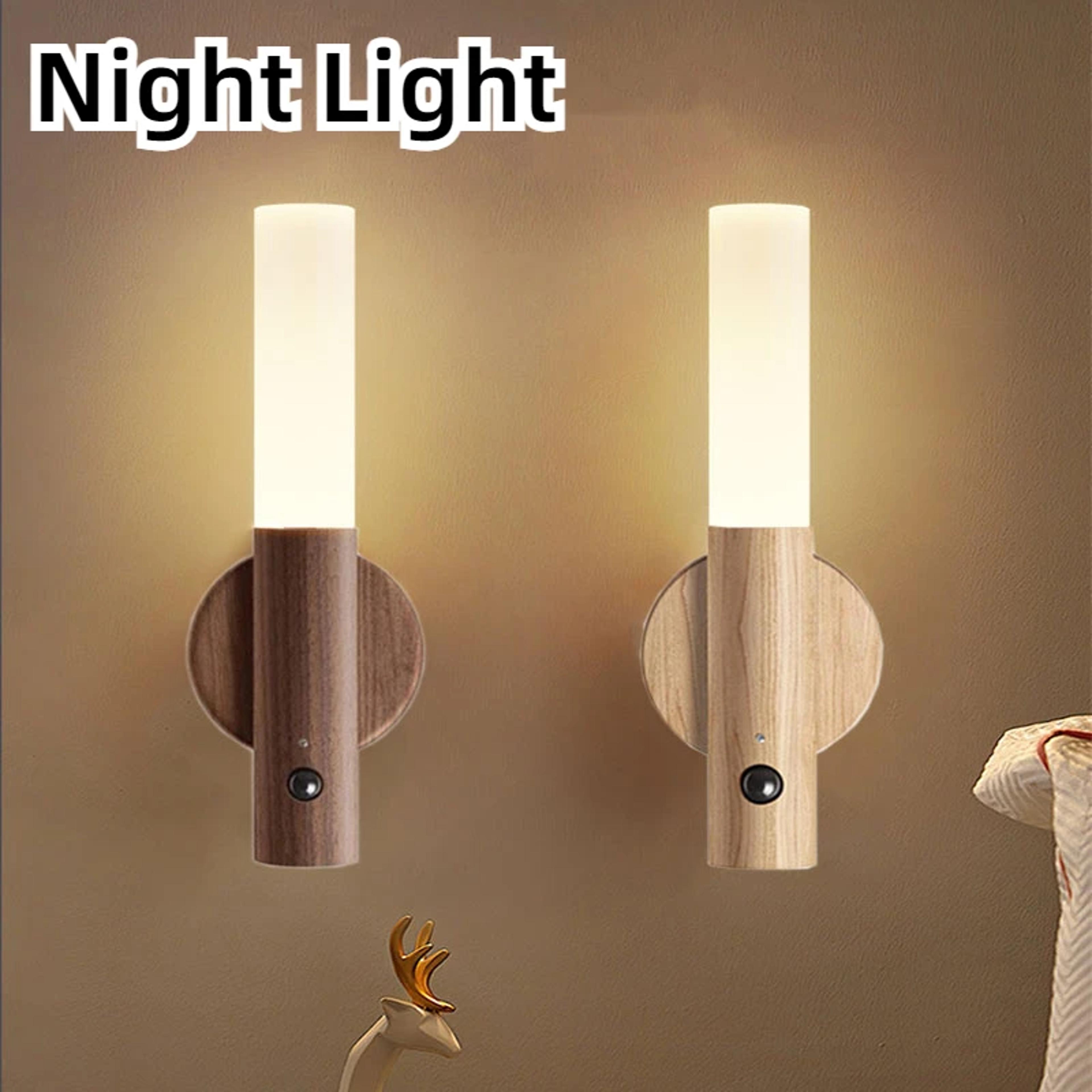 smart motion sensor night light usb rechargeable led magnetic wall light for stairs, hallways & closets