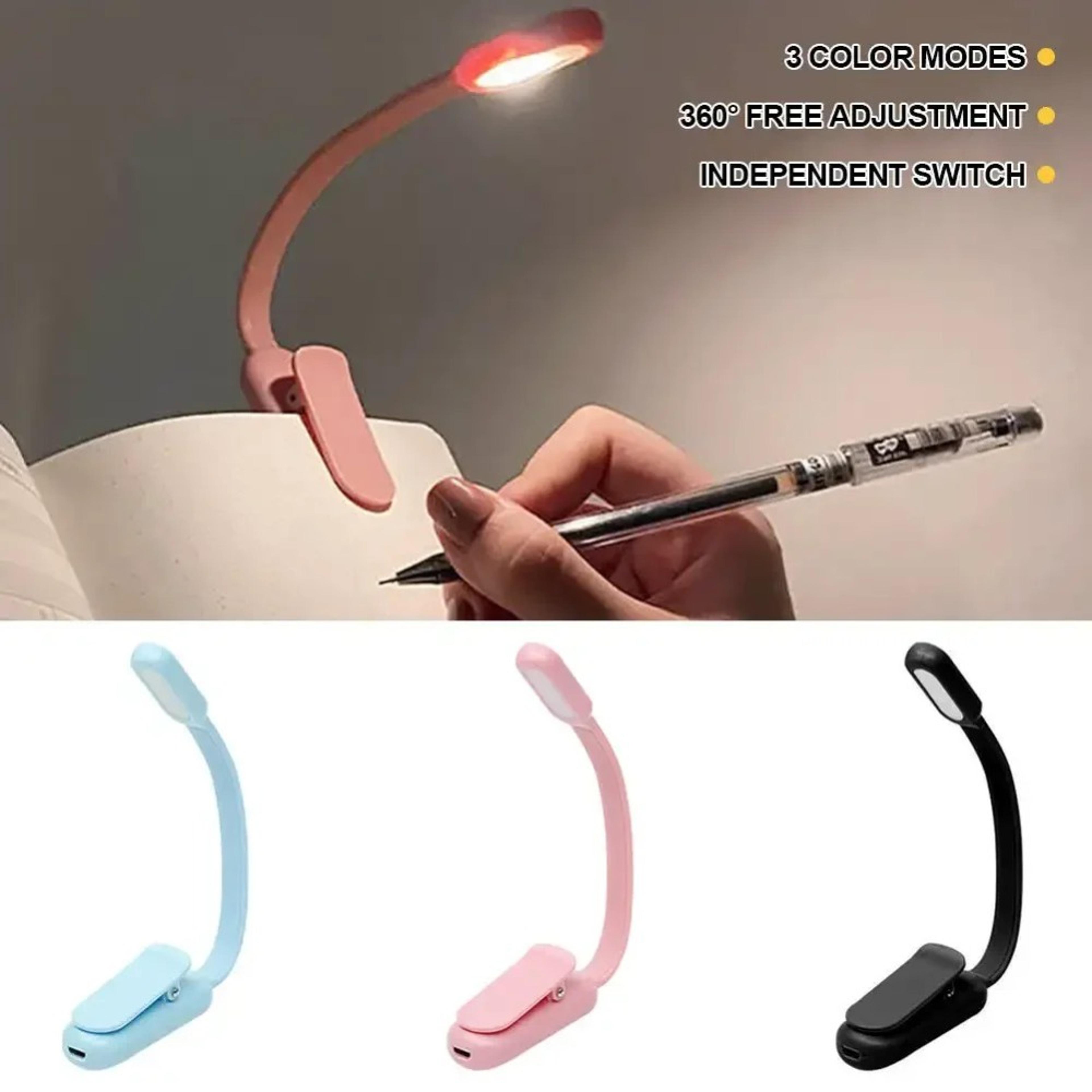 usb rechargeable clip on book light portable led desk lamp with brightness levels for reading & study