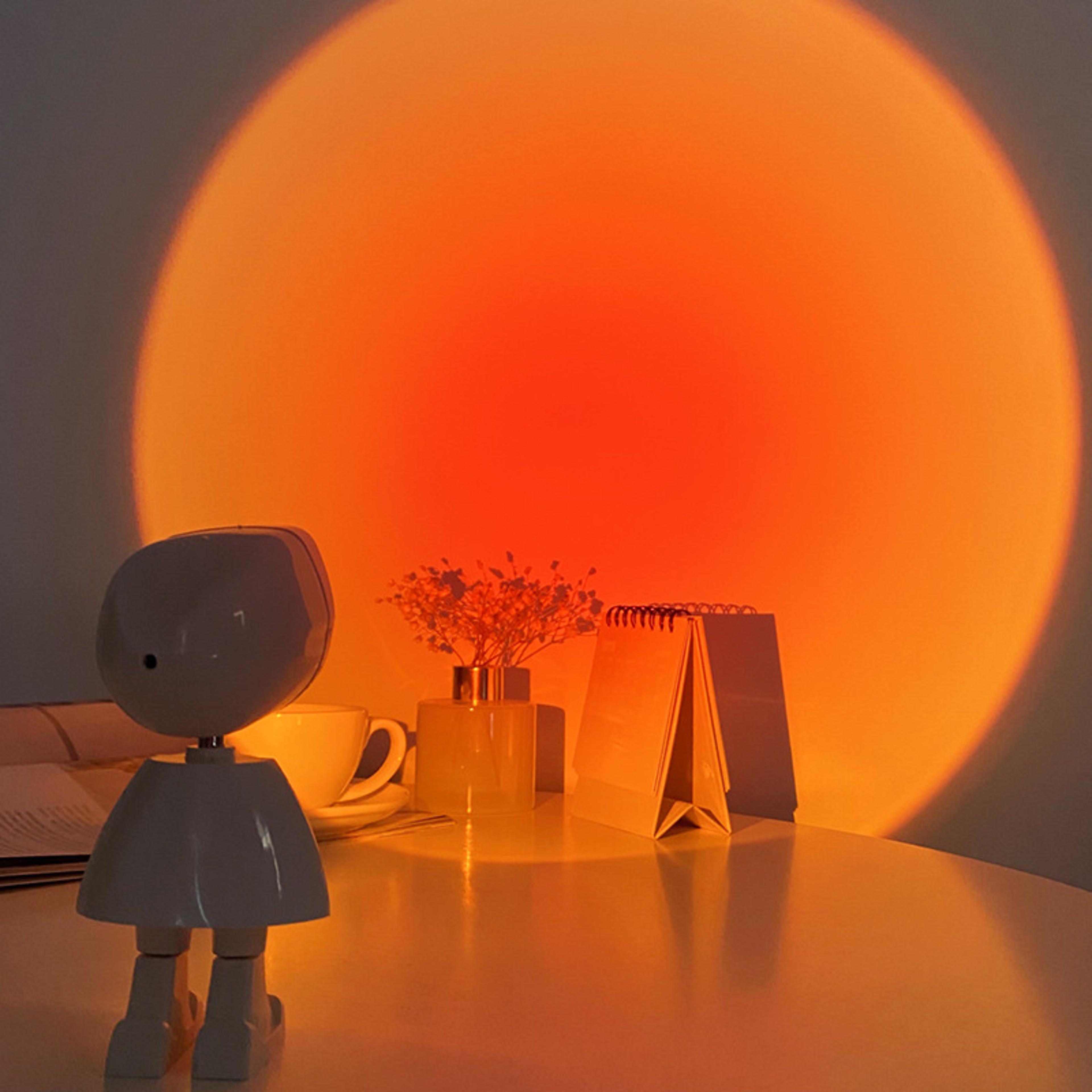 astronaut night light rainbow sunset projection lamp for bedroom ambient decor