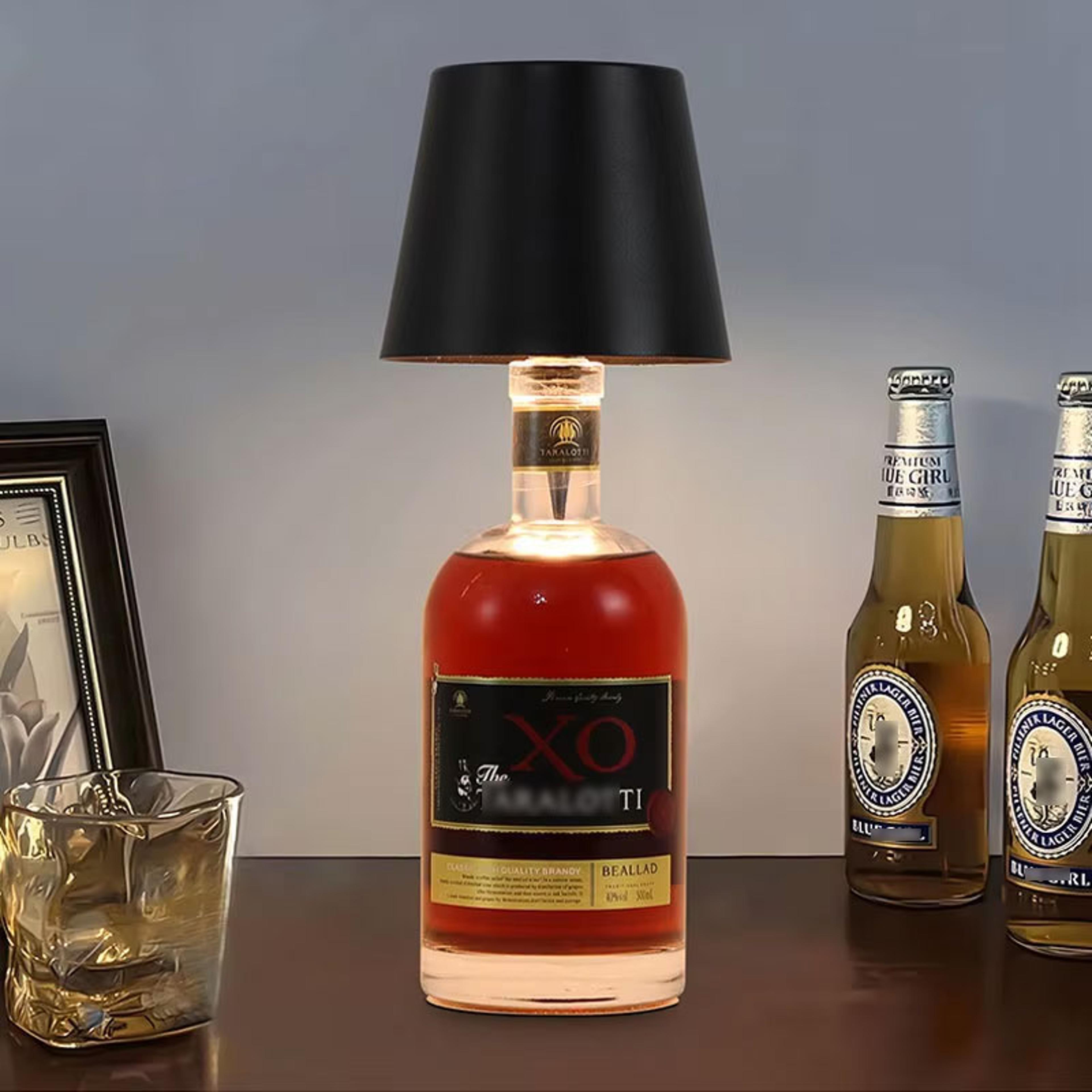 wireless table lamp for wine bottles rechargeable led lamp with touch control & color dimmable light