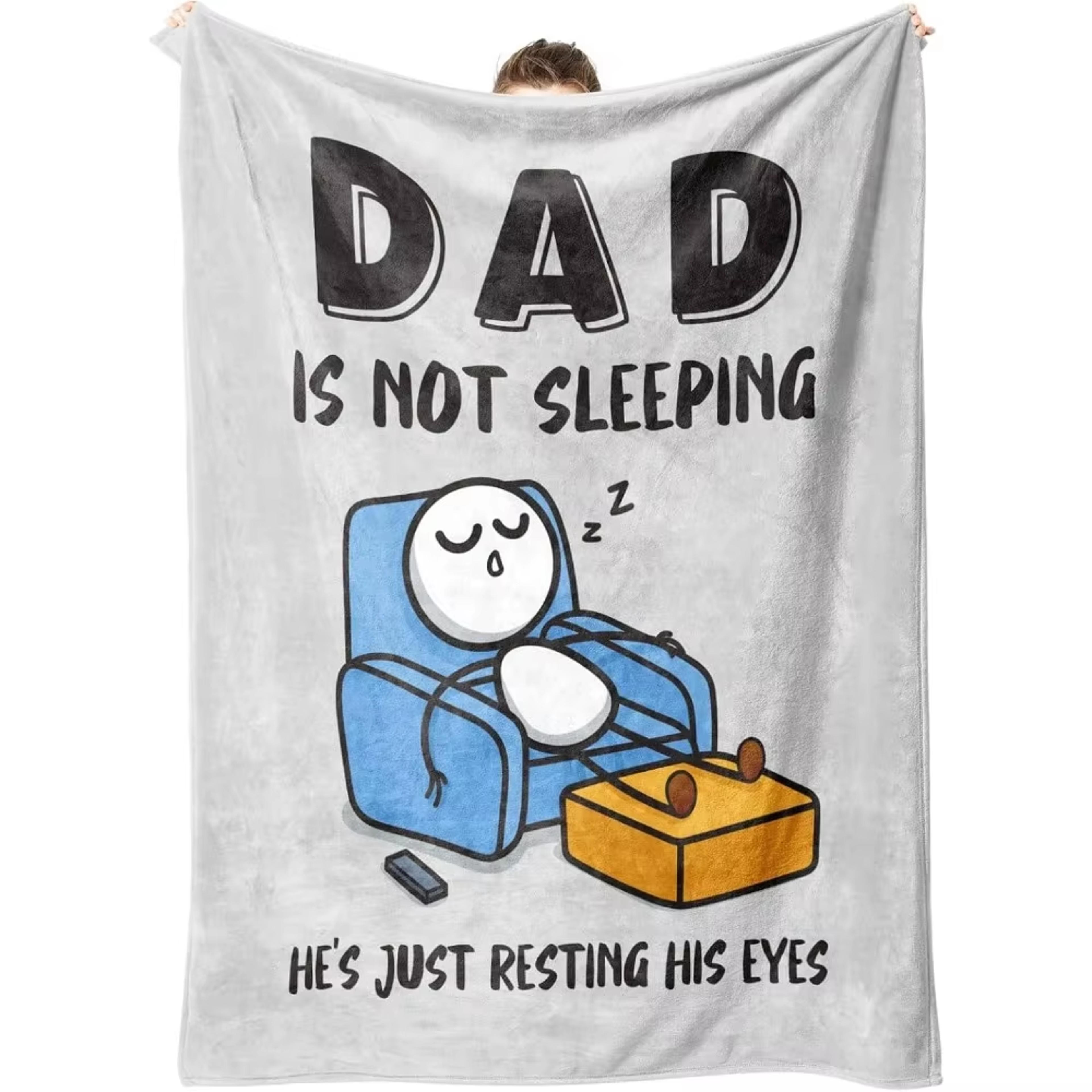 funny dad gift blanket soft fathers day throw blanket for dad, cozy couch & travel gift